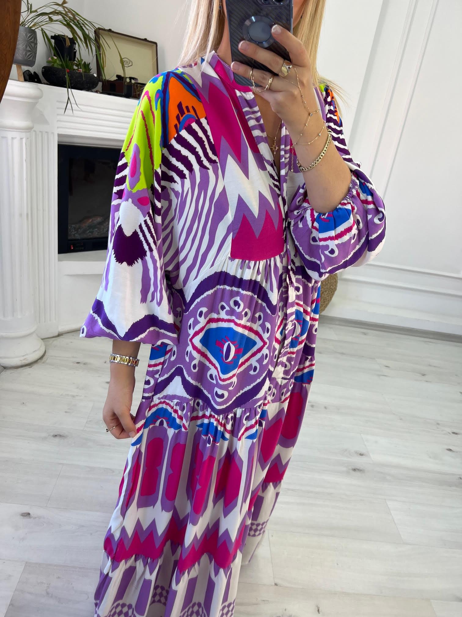 056 Katleya Model Elbise LİLA
