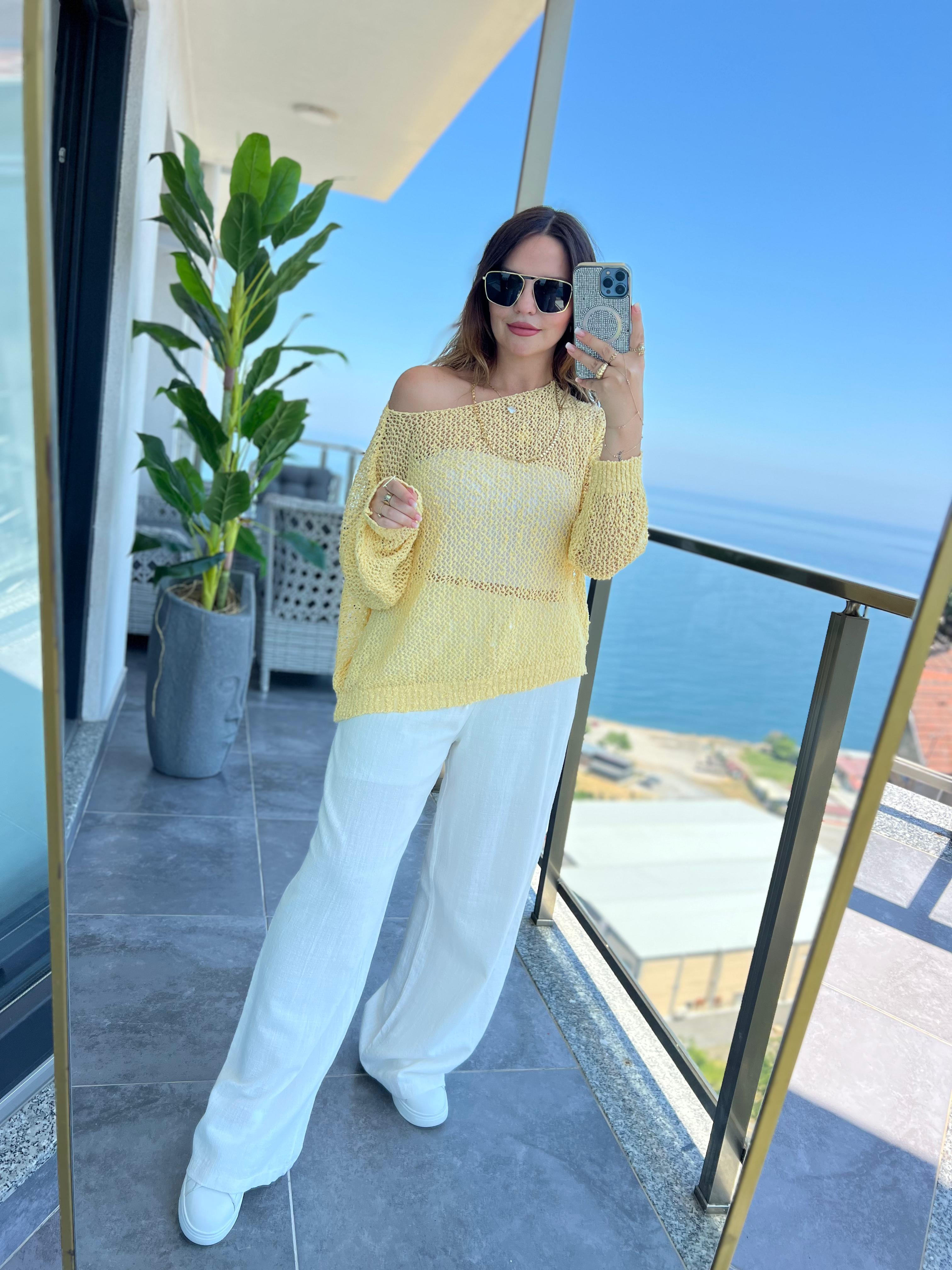 1005 Keten Pantalon EKRU