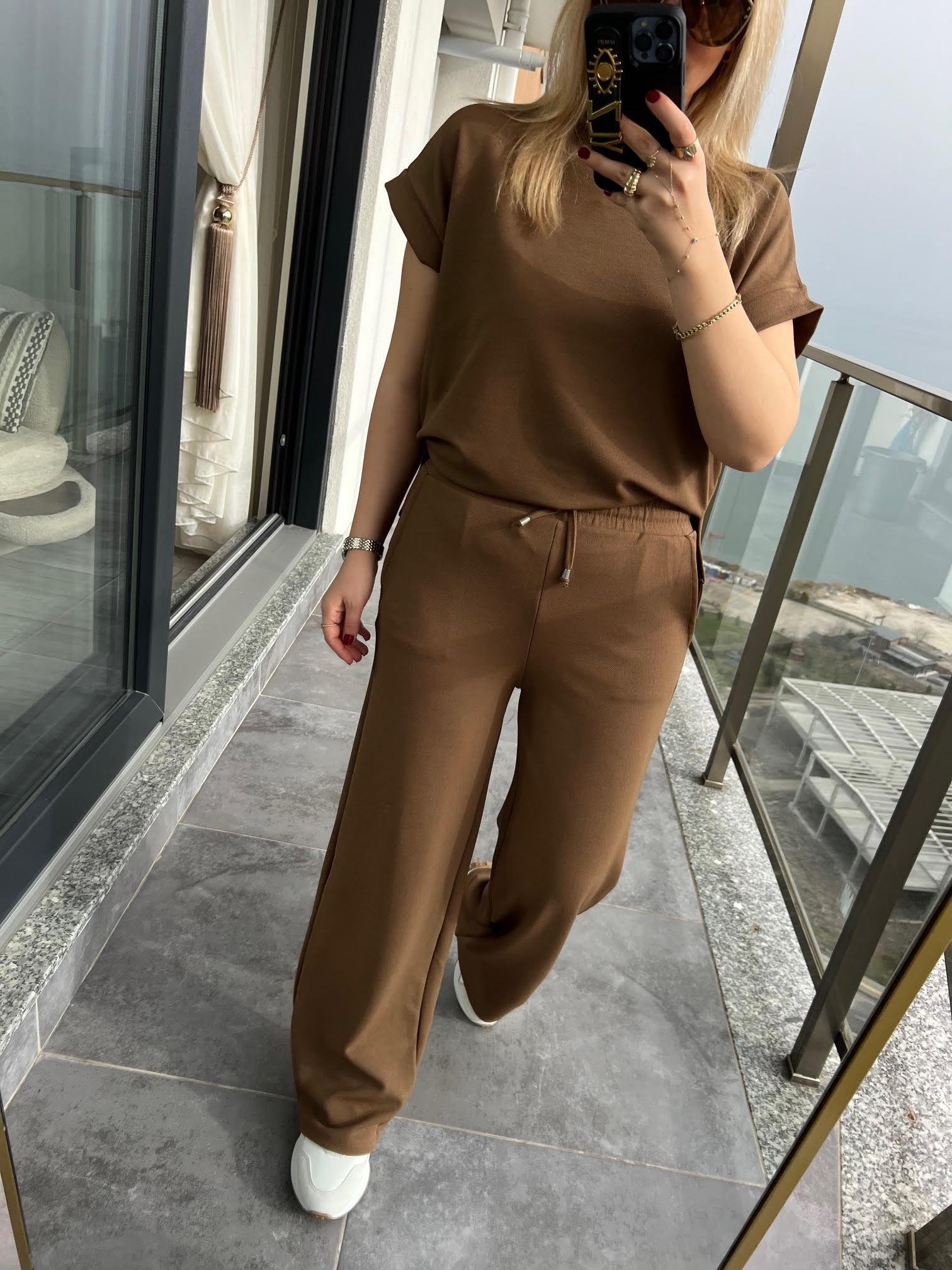 1011 Bluz Pantolon Takım KAHVE