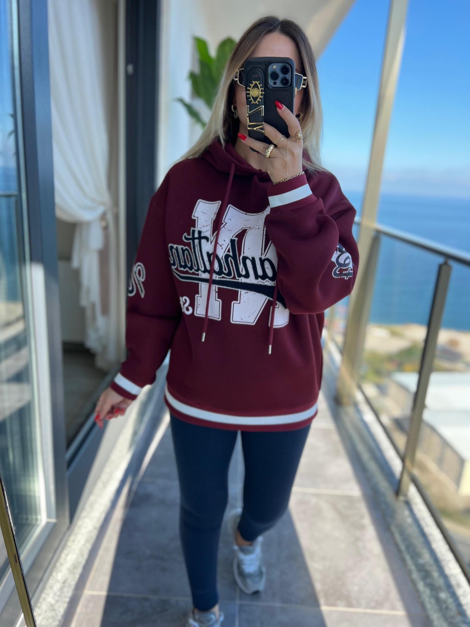 10118 İçi Polarlı Yazılı Swaet BORDO