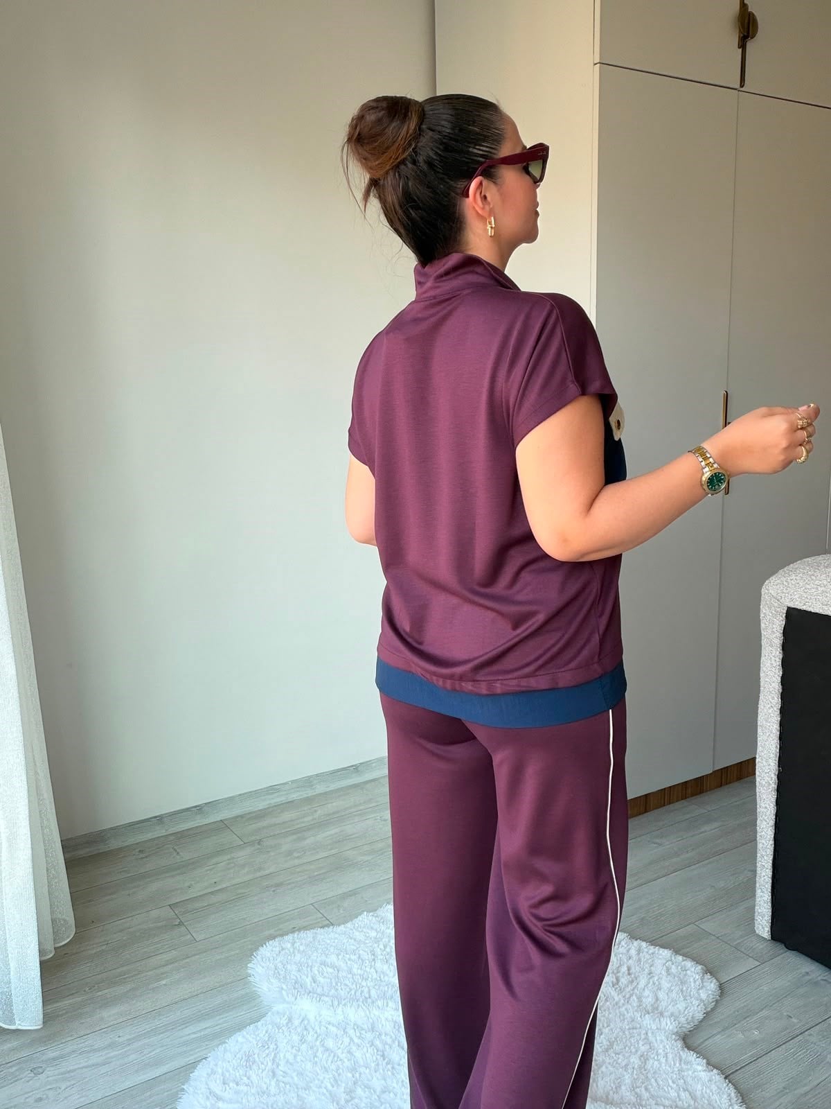 1021 Paraşüt Cepli Modal Takım BORDO