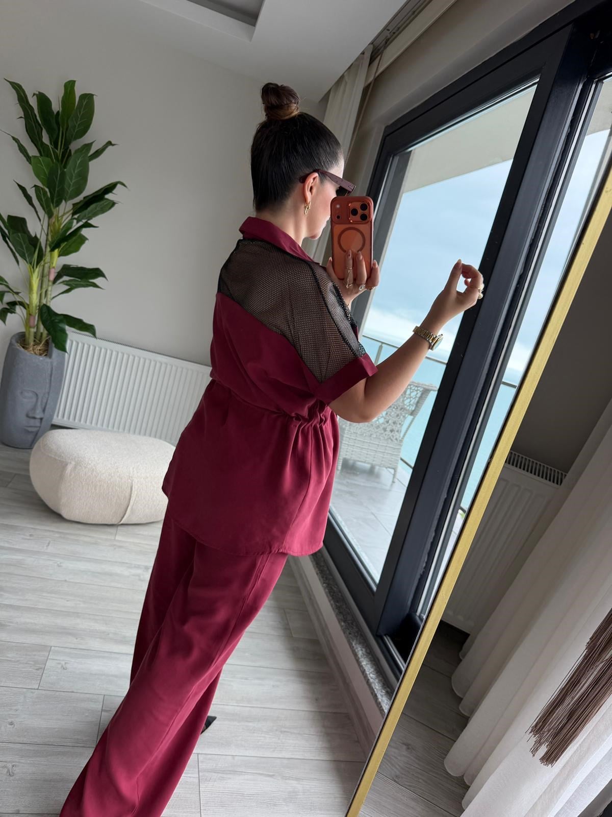 1052 File Detay Tensel Takım BORDO