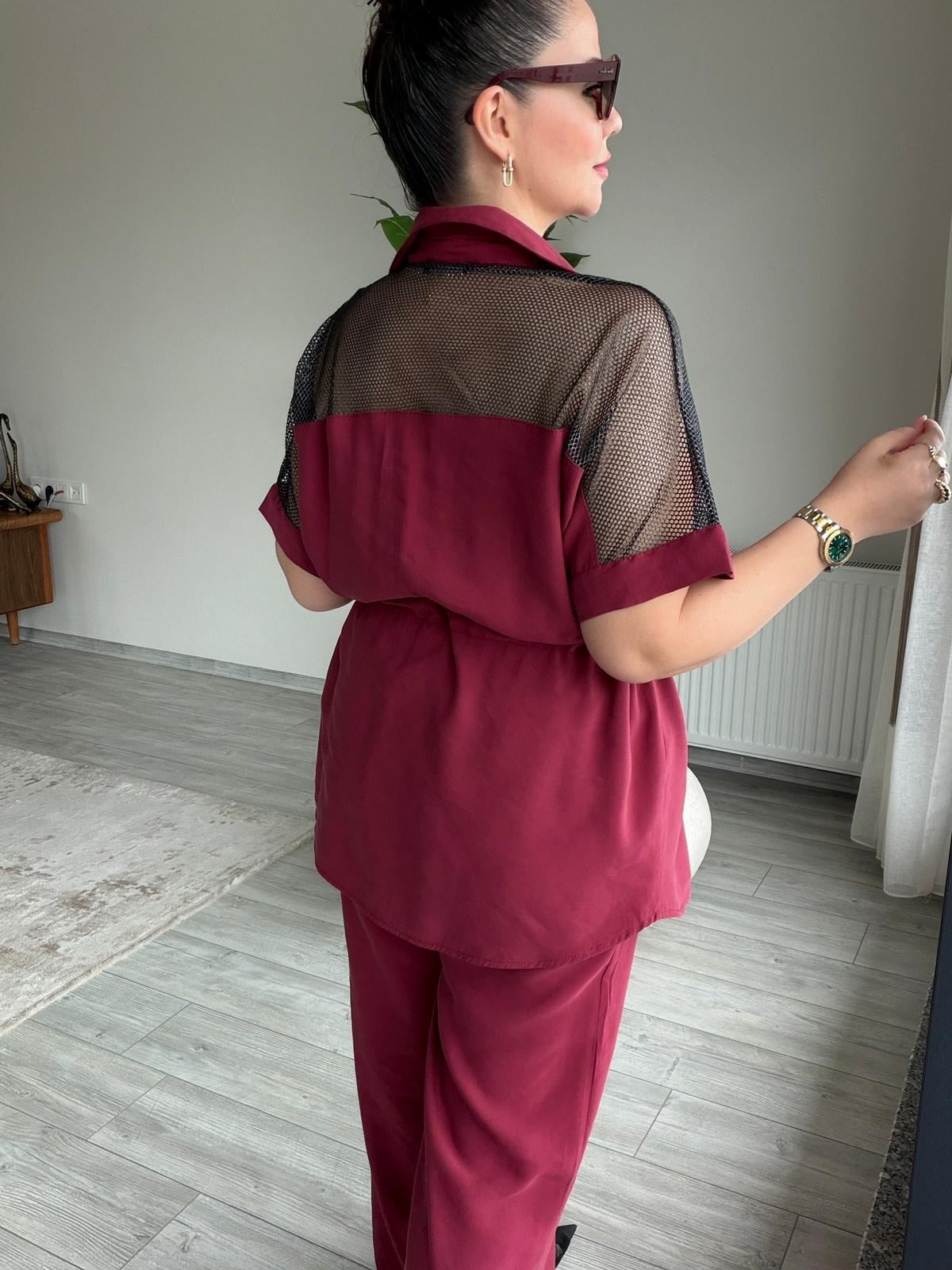 1052 File Detay Tensel Takım BORDO