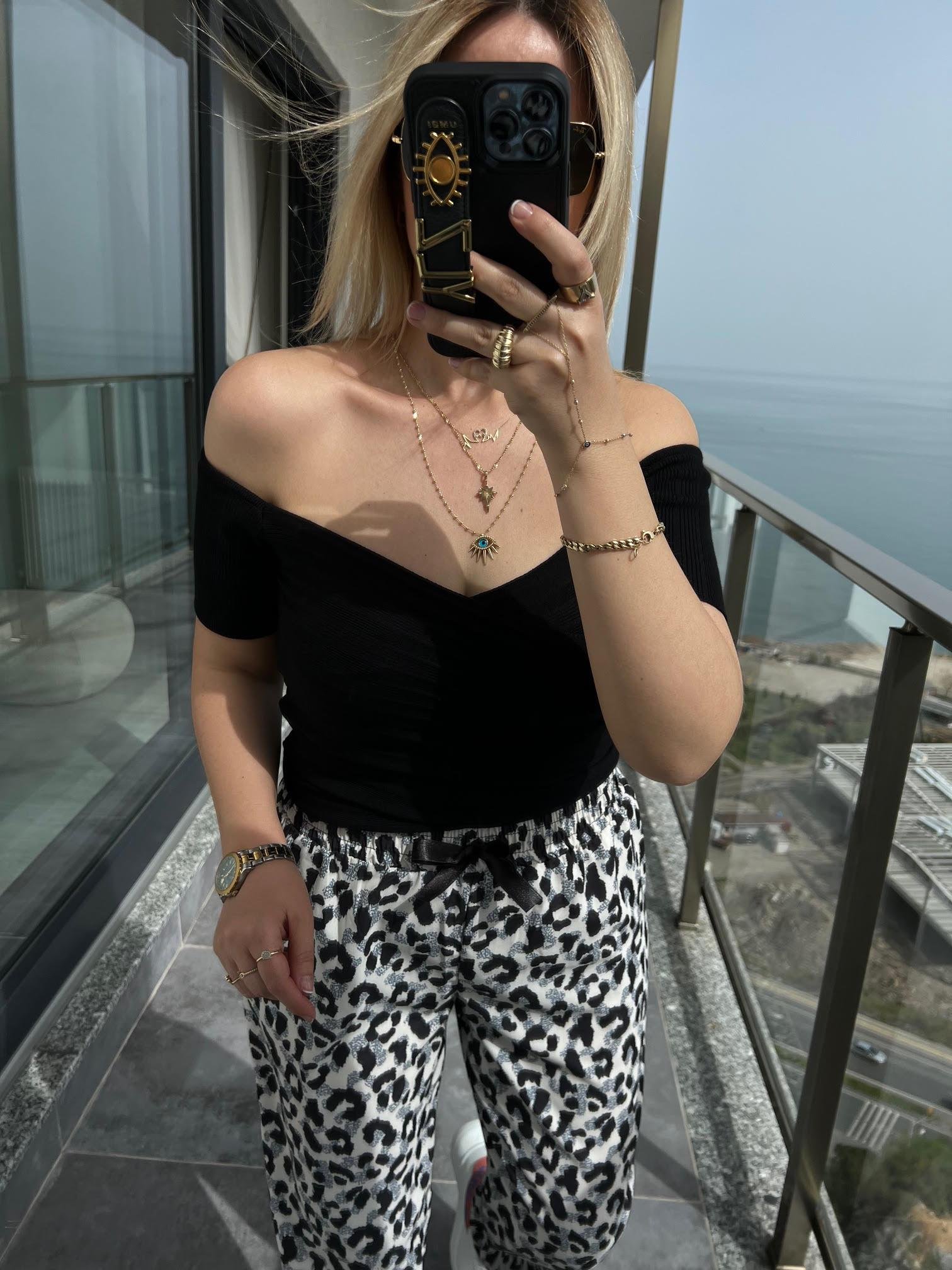 10528 Bardot Yaka Triko Top SİYAH