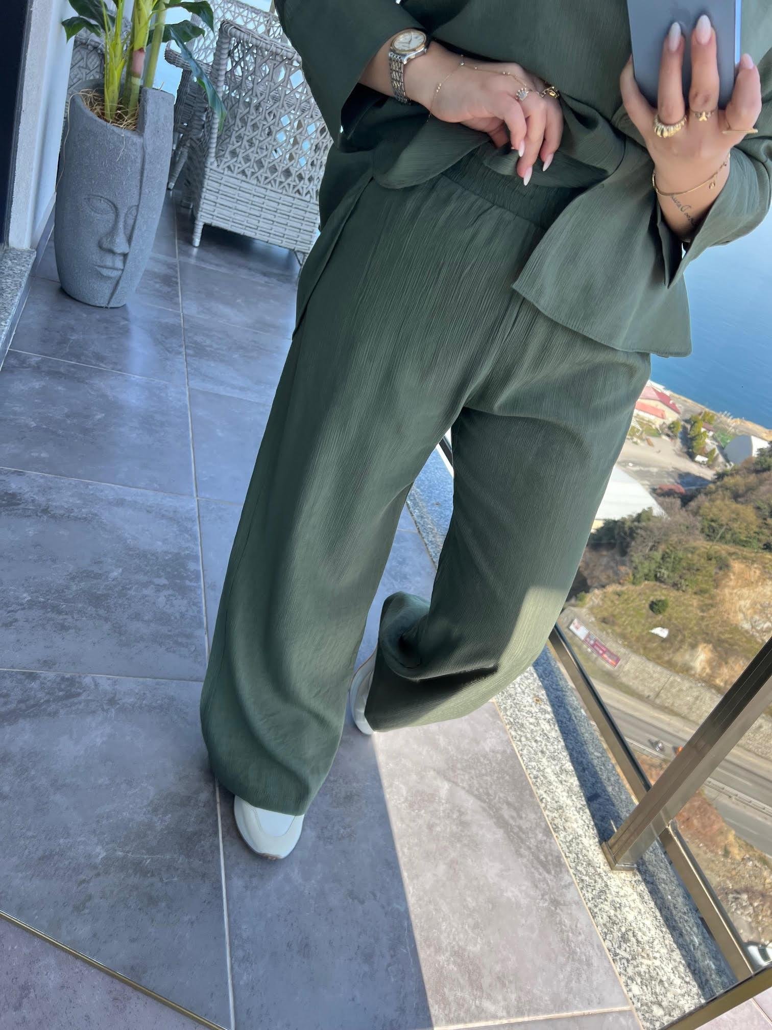 1256 Astarlı Pantalon Takım HAKİ YEŞİL