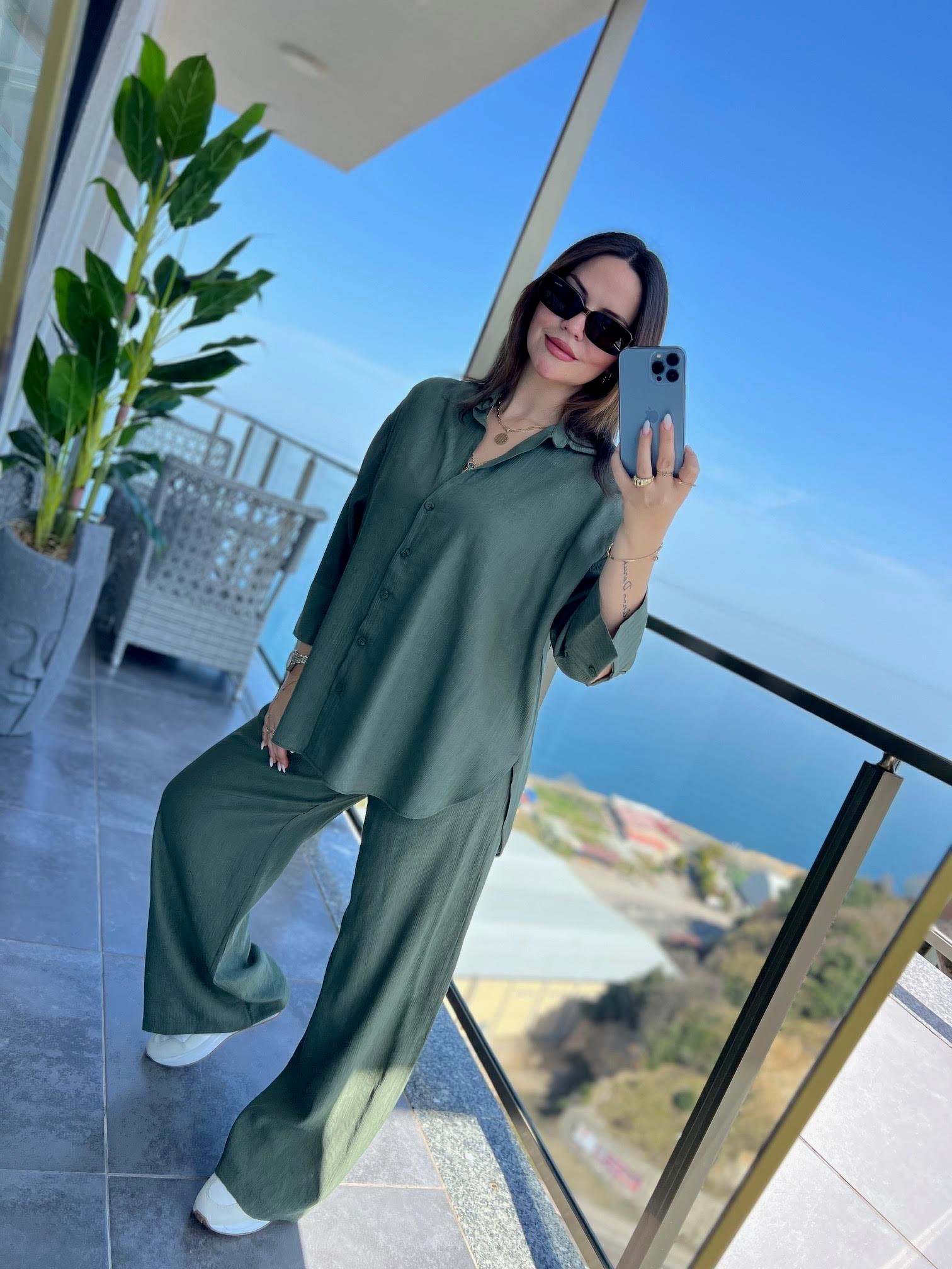 1256 Astarlı Pantalon Takım HAKİ YEŞİL