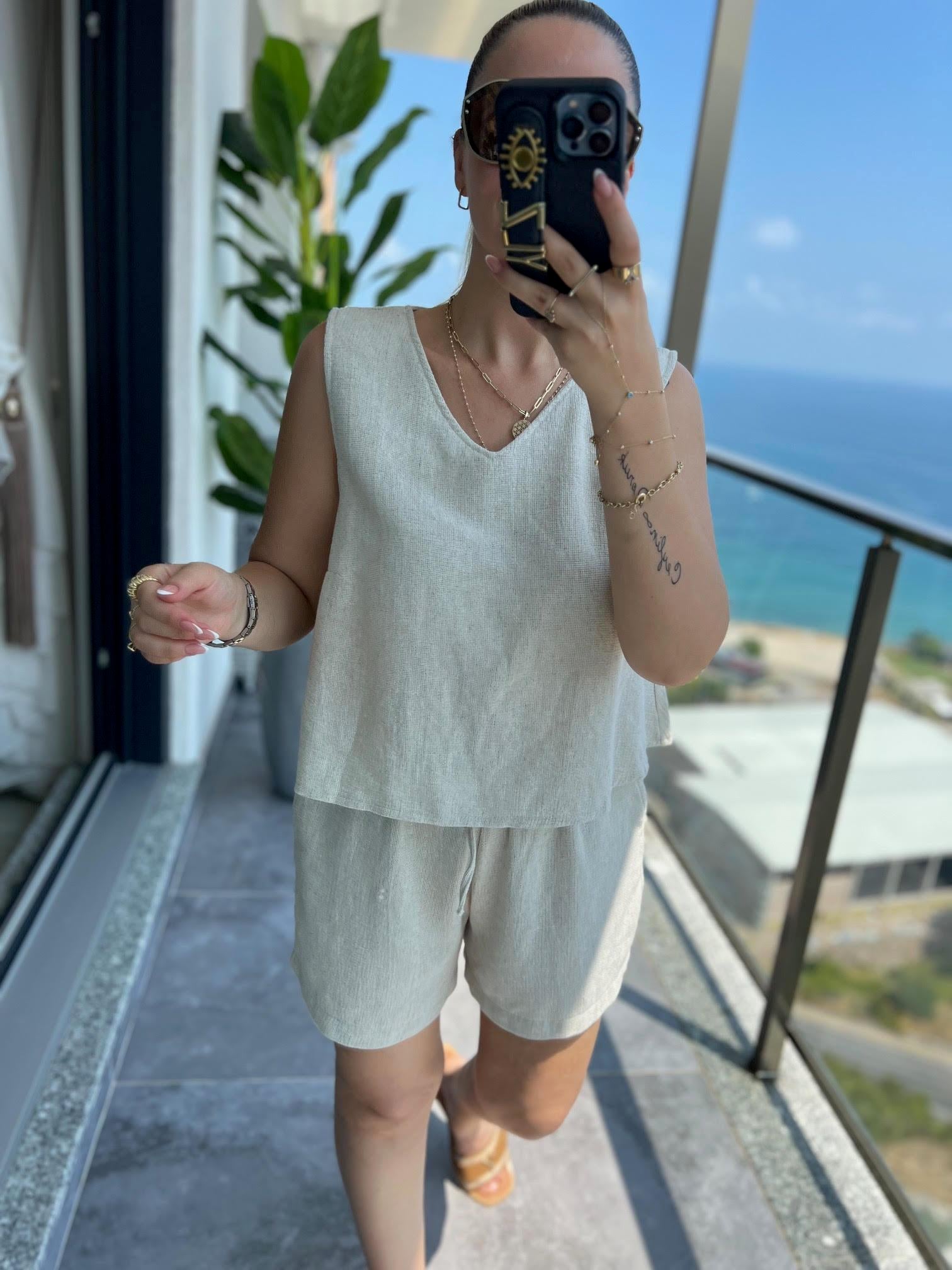 1558 Atlet Şort Takım NATUREL