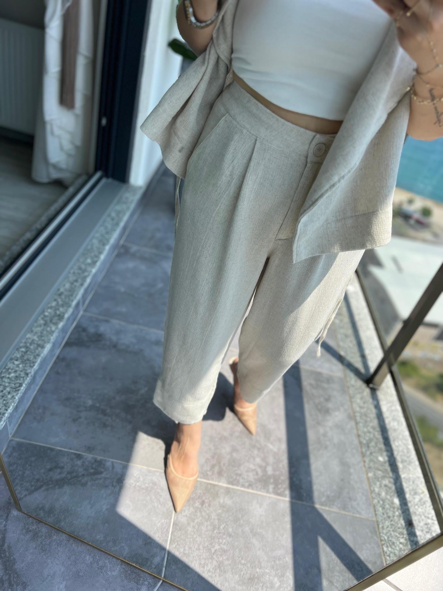 1616 Yelekli Takım NATUREL