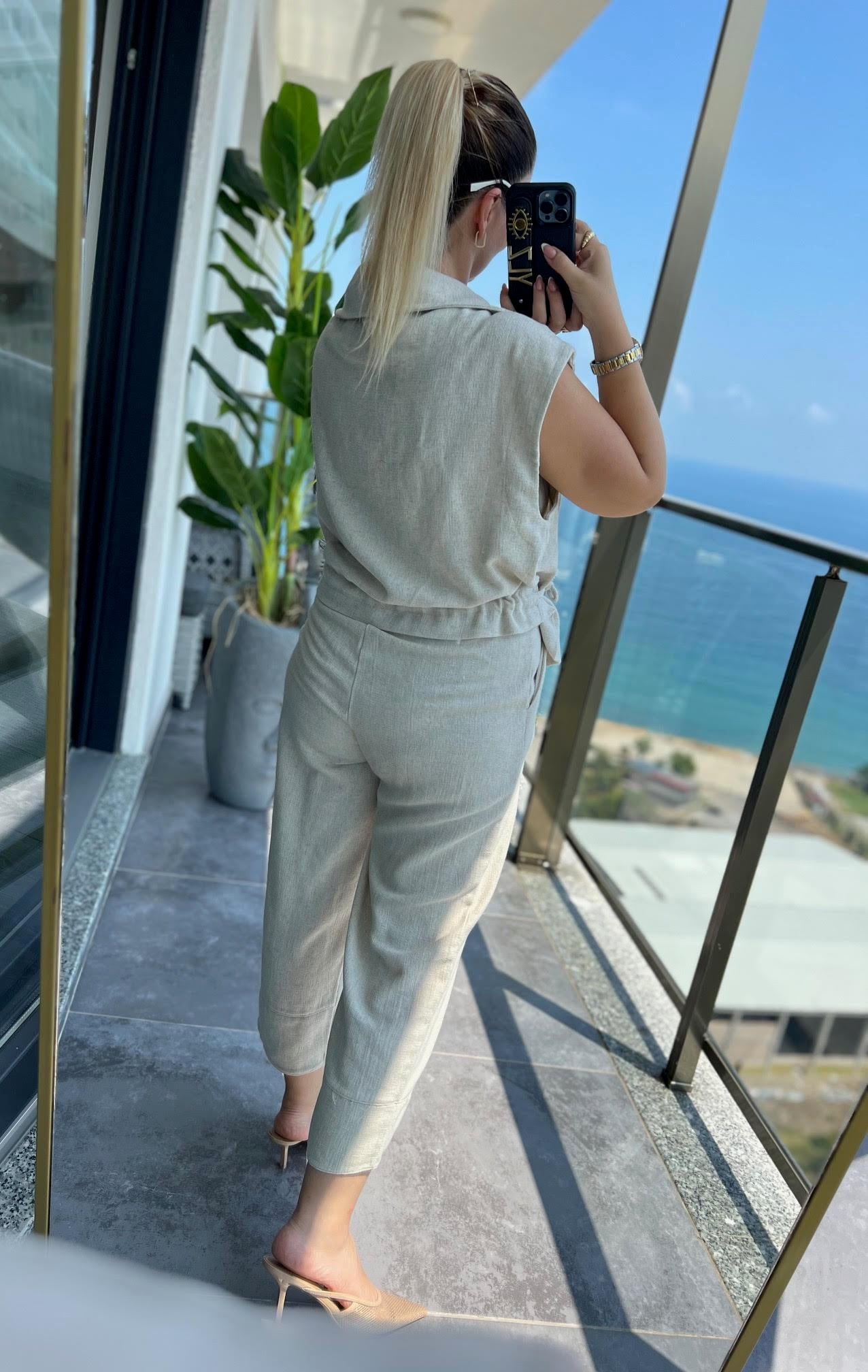 1616 Yelekli Takım NATUREL