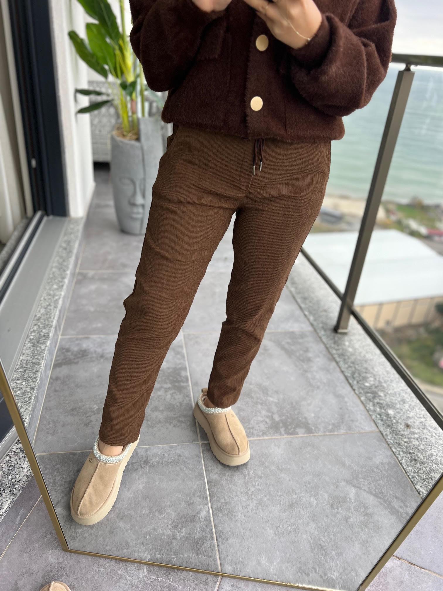179 Fitilli Pantalon KAHVE