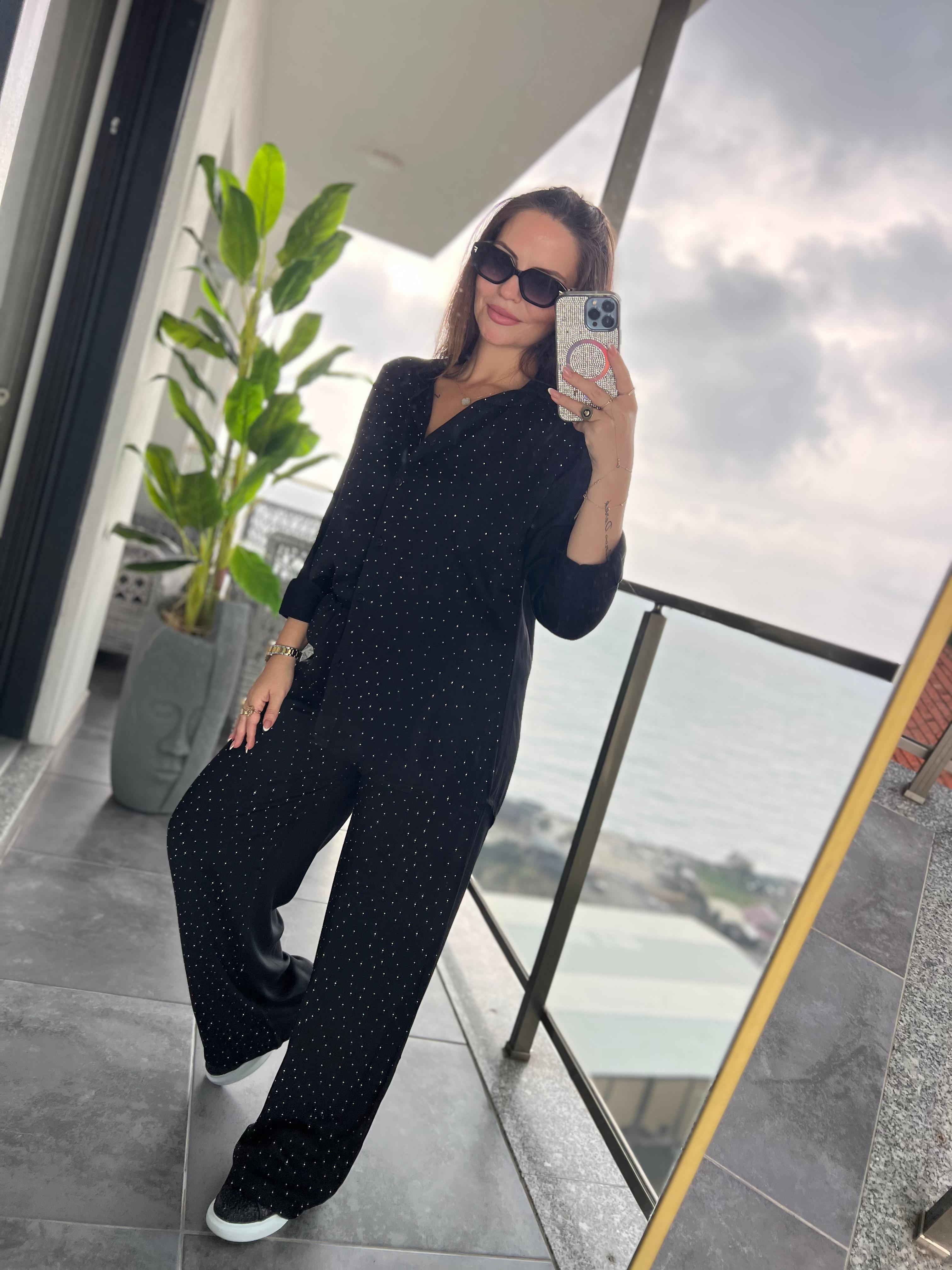 2008 Dokuma Taş Detay Takım SİYAH