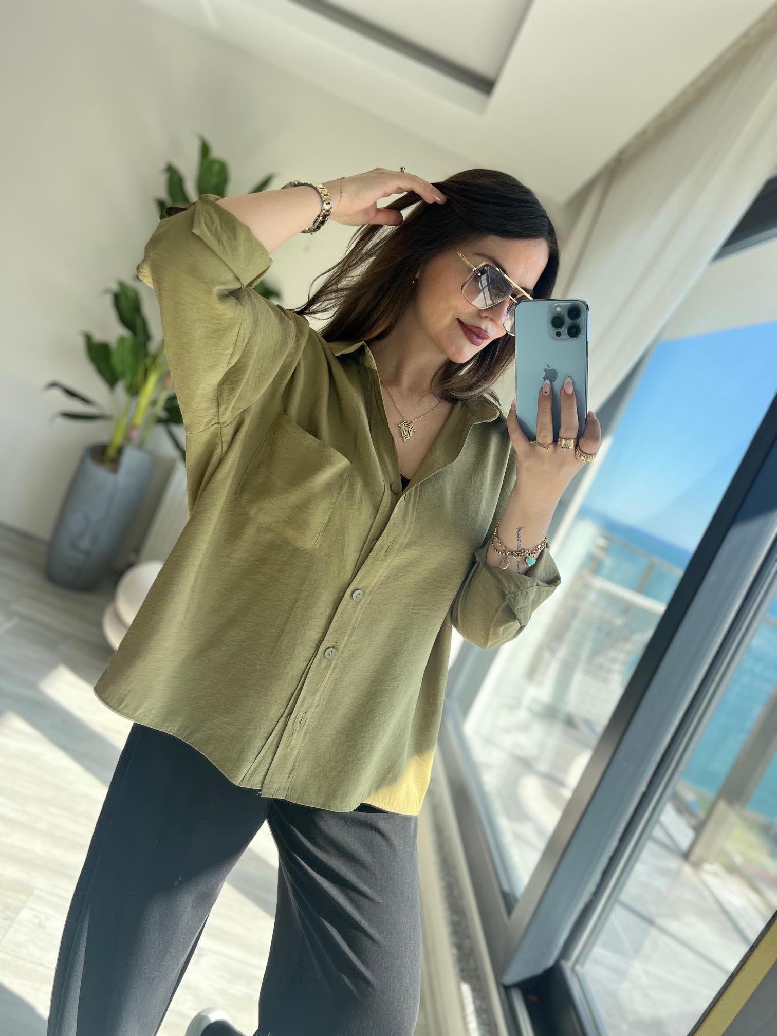 204 Düşük Kol Gömlek olive