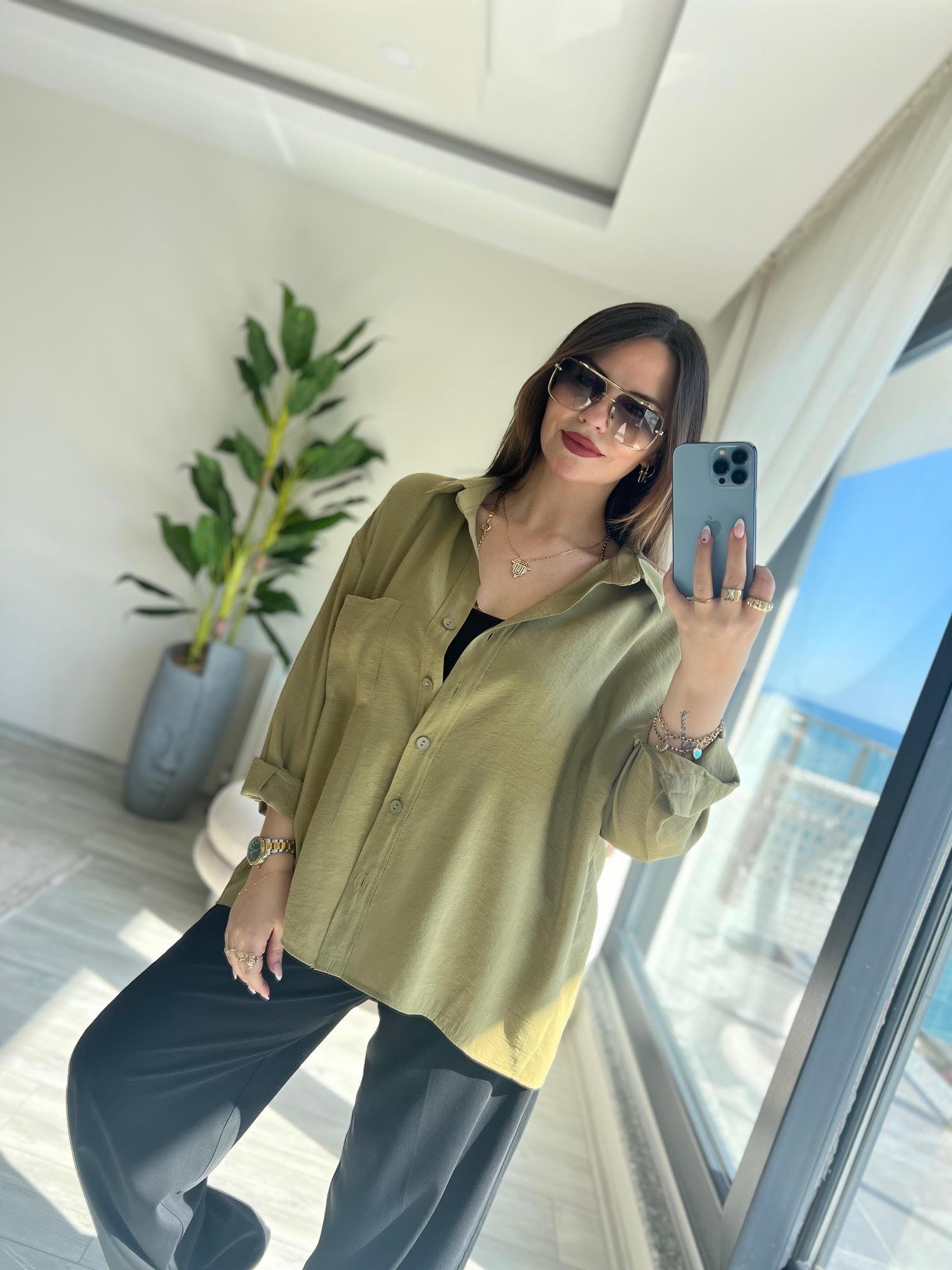 204 Düşük Kol Gömlek olive