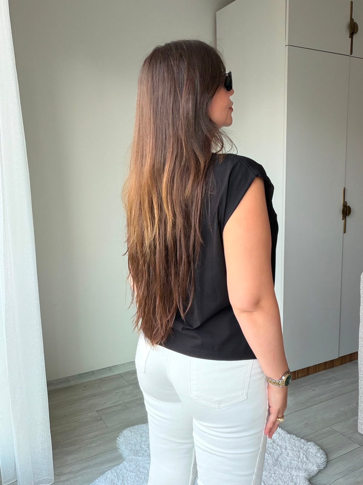 2248 Cutvark Nakış detay Tshirt SİYAH