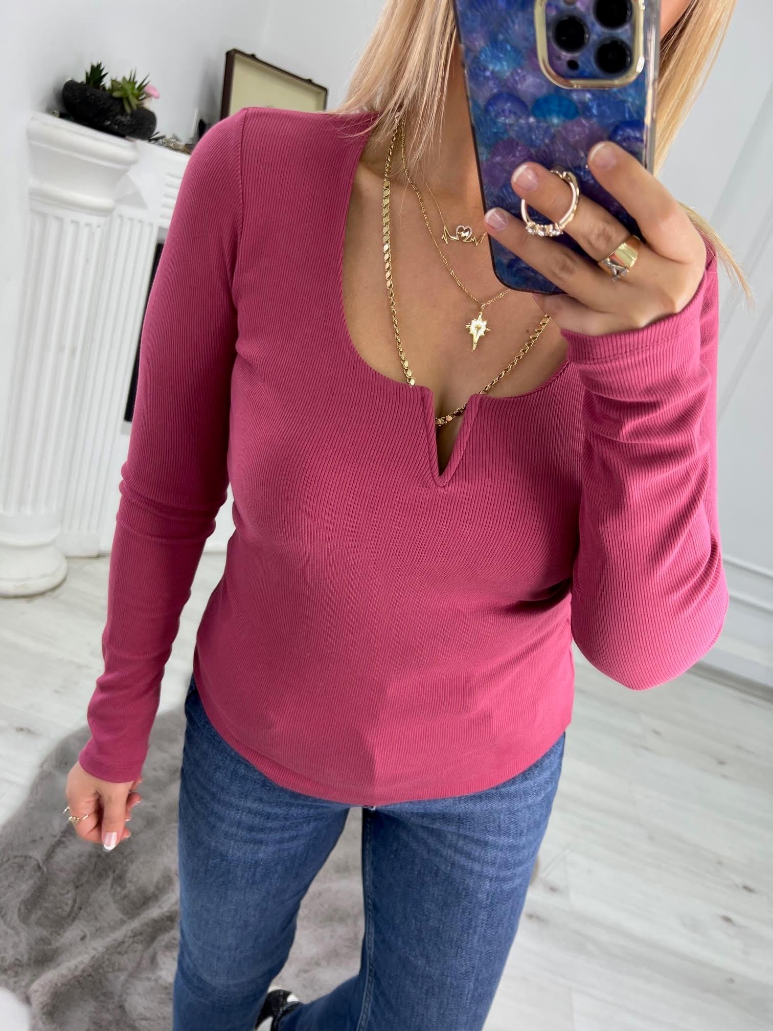 2260 Damla Yaka Tshirt BORDO