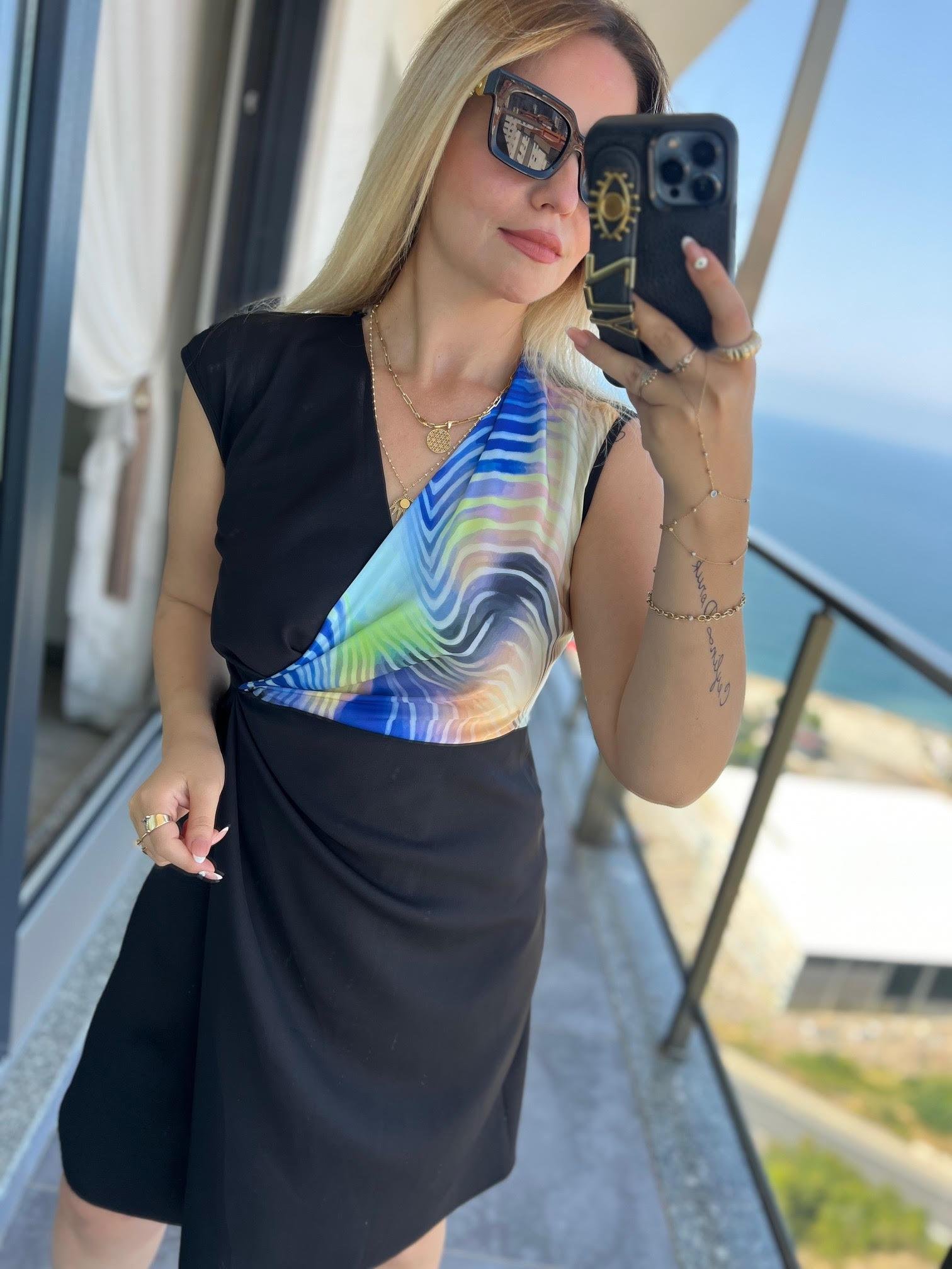 2274 Duble Elbise SİYAH