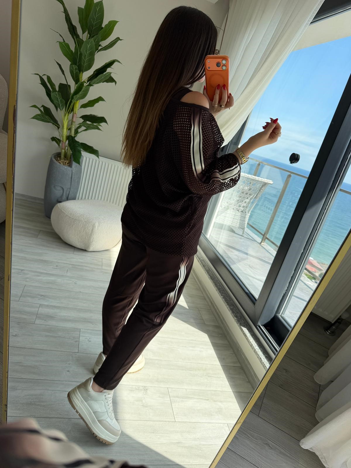 2411 Fileli Üçlü Takım KAHVE