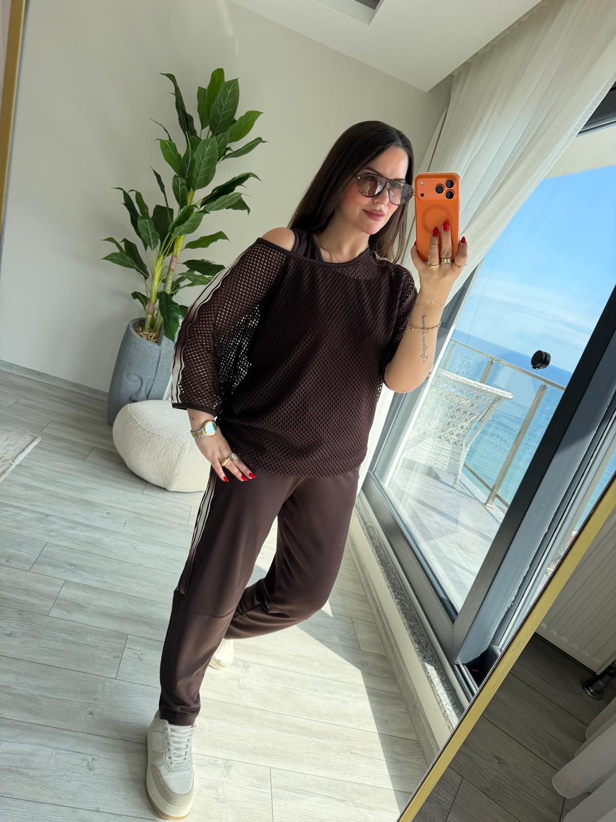 2411 Fileli Üçlü Takım KAHVE