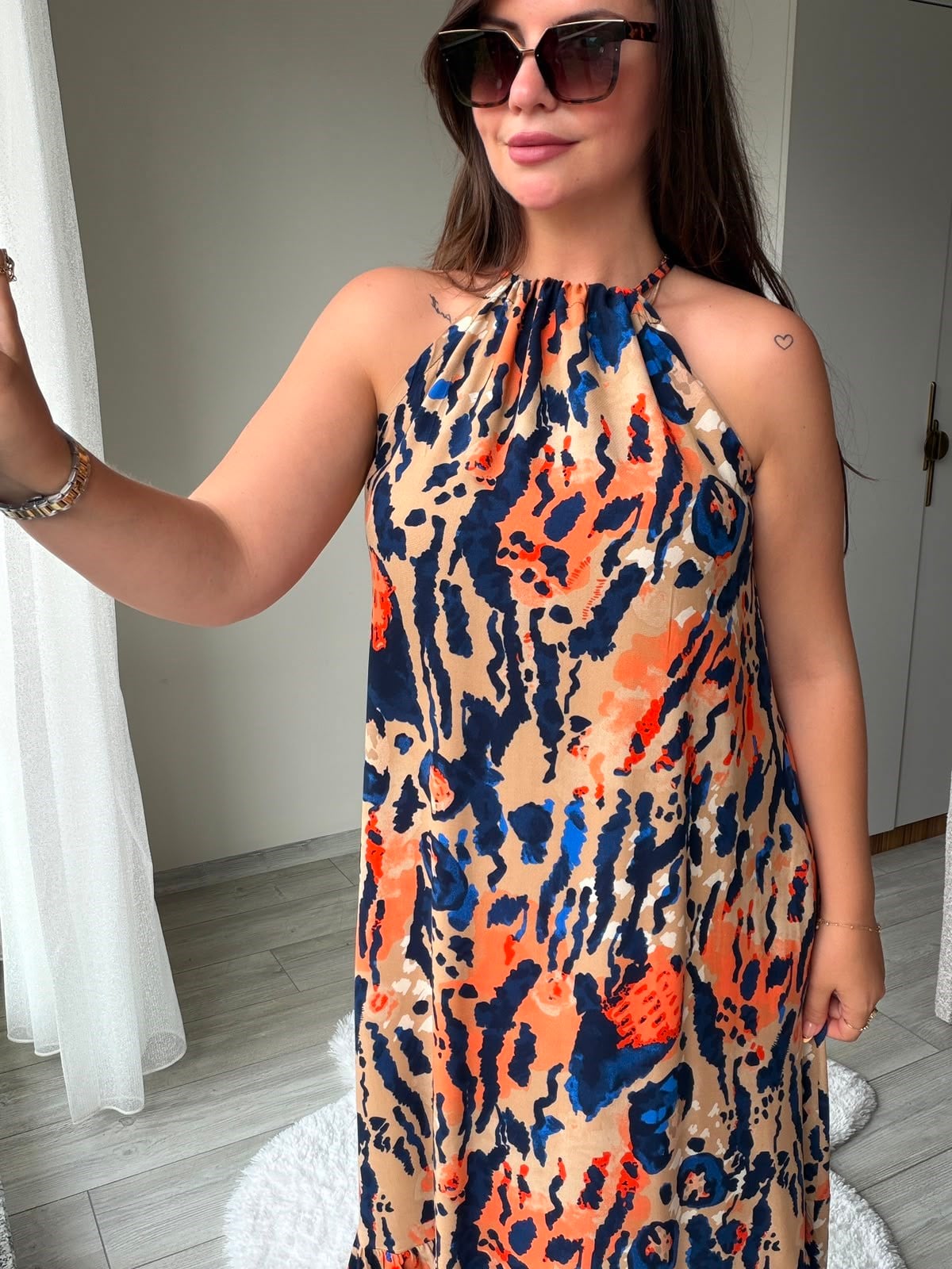 2449 Halter Yaka Viskon E lbise SİYAH