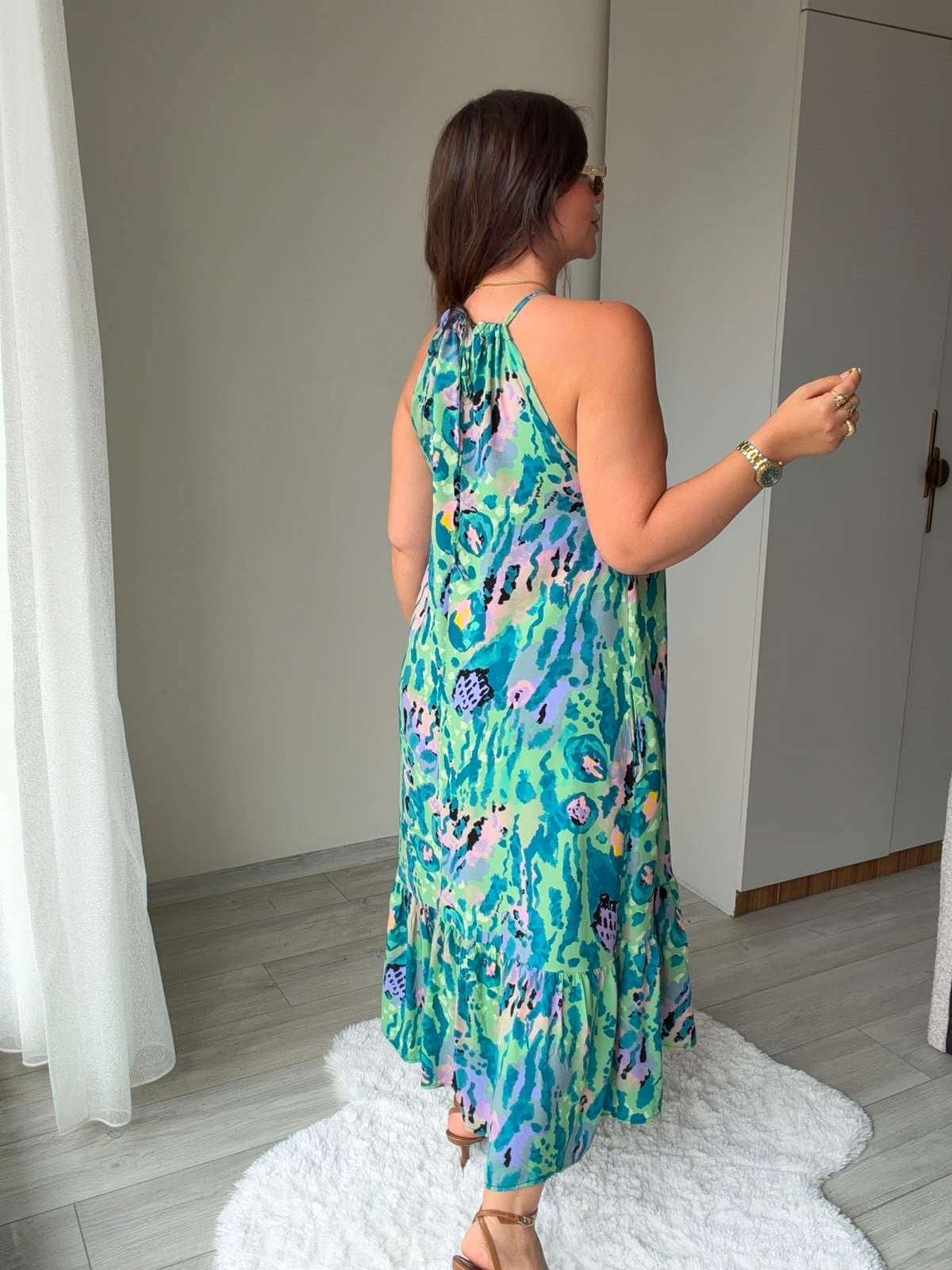 2449 Halter Yaka Viskon E lbise YEŞİL