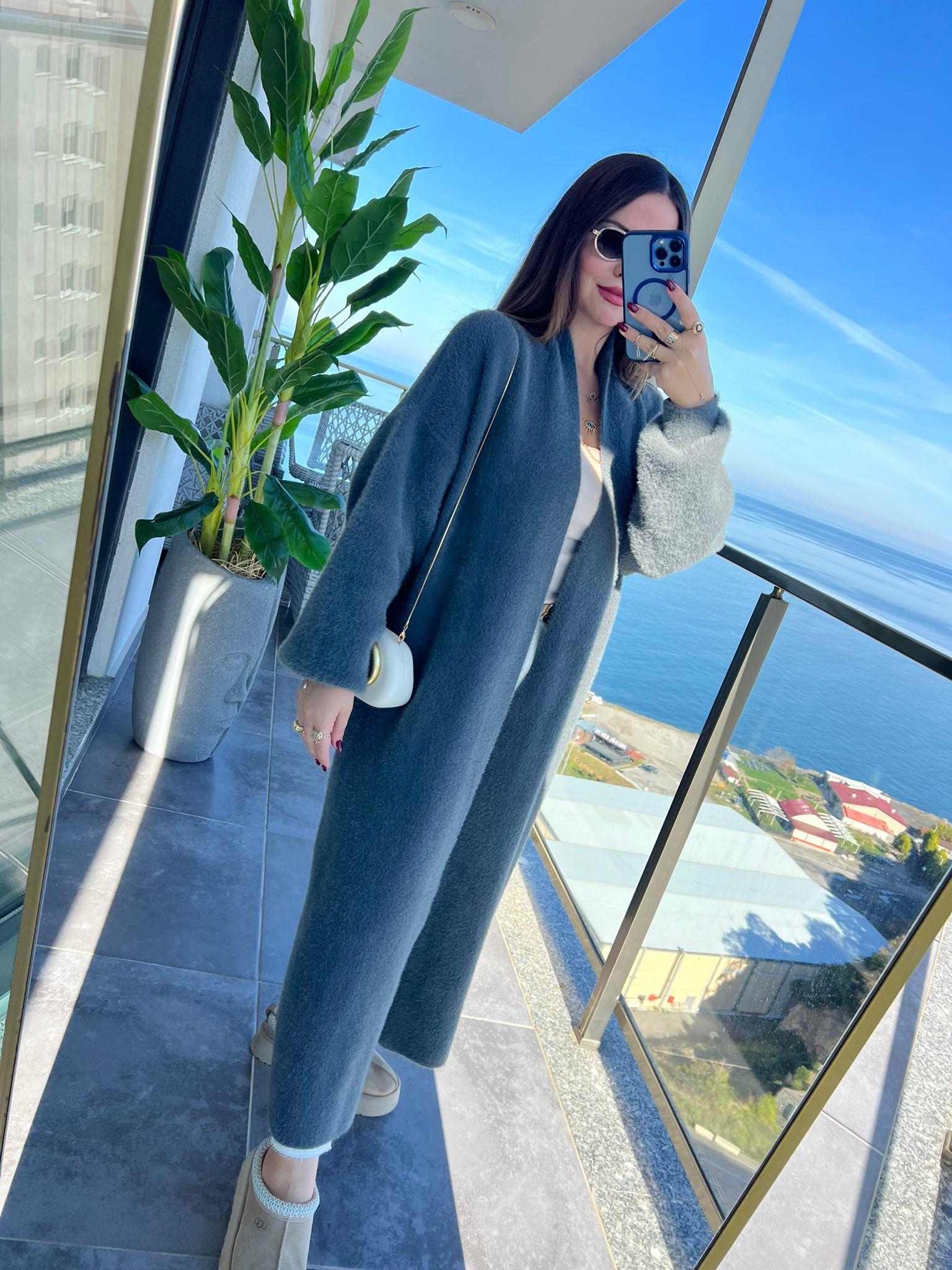 2476 Uzun Triko Hırka ANTRESİT