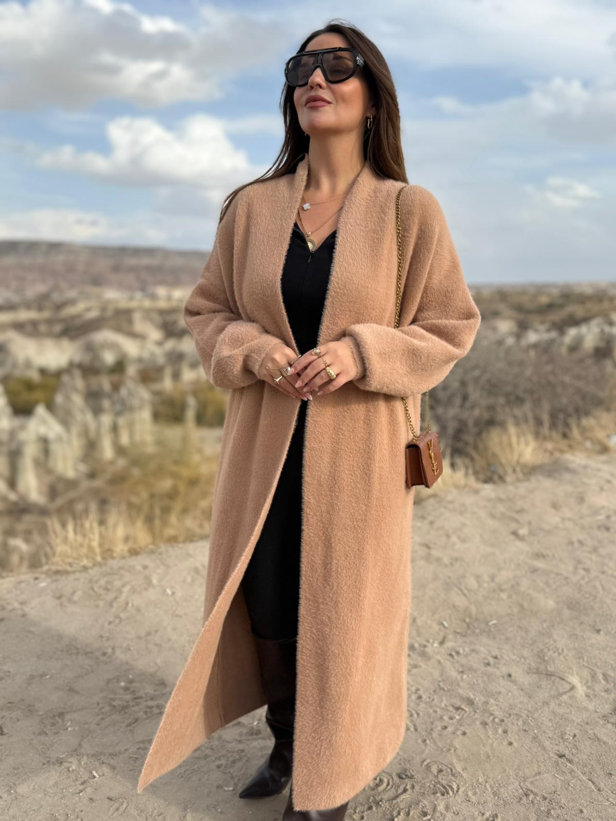 2476 Uzun Triko Hırka CAMEL