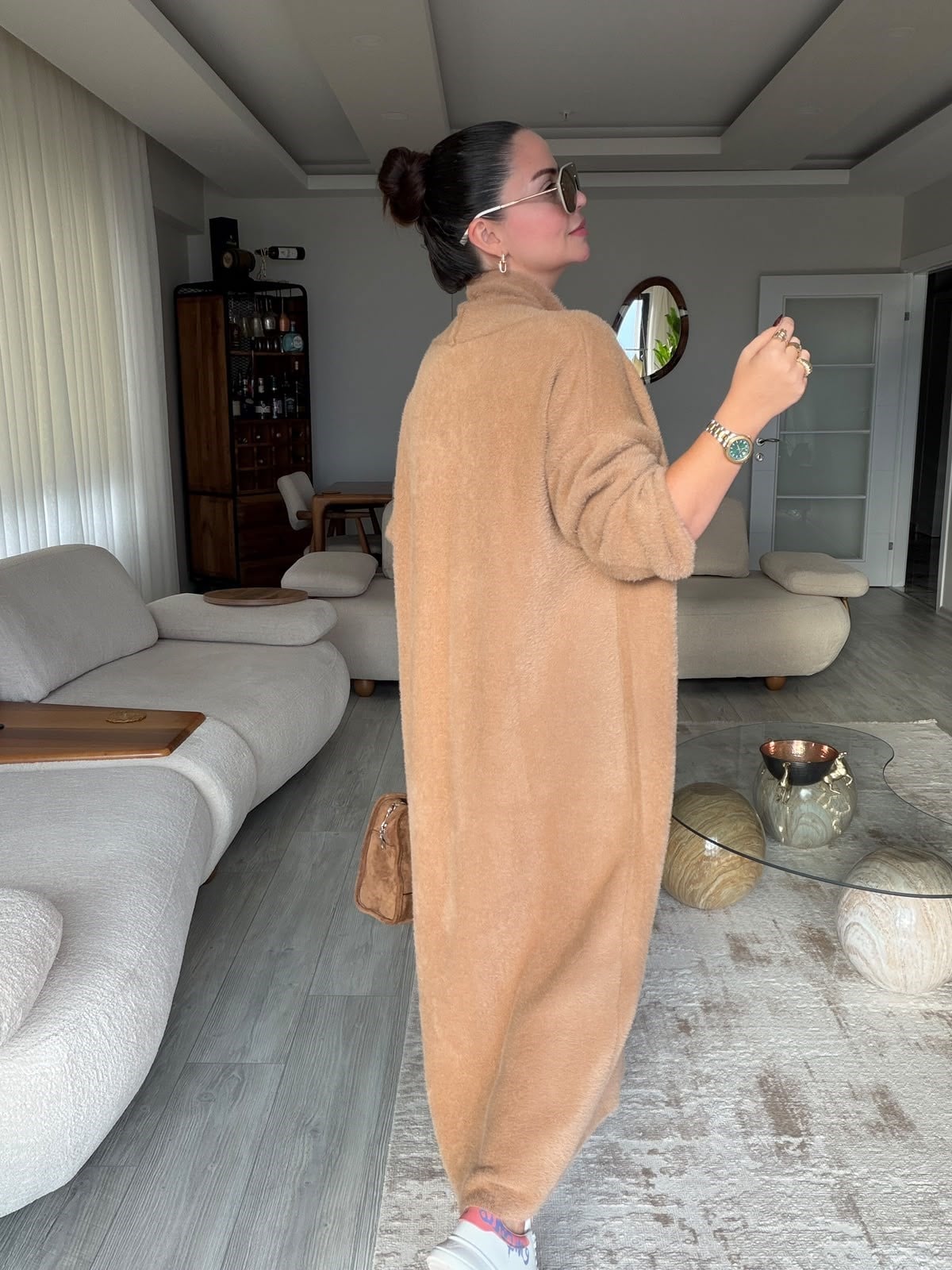 2476 Uzun Triko Hırka CAMEL