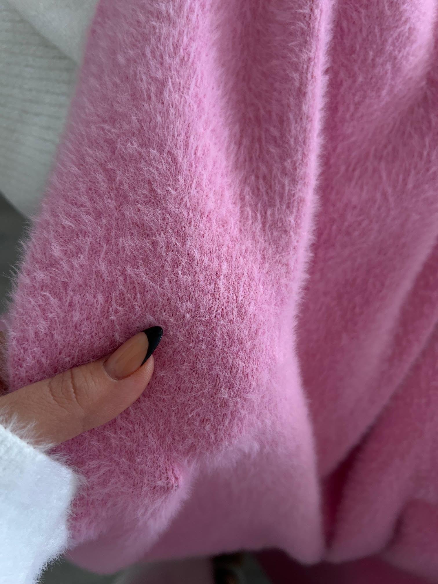 2476 Uzun Triko Hırka PEMBE