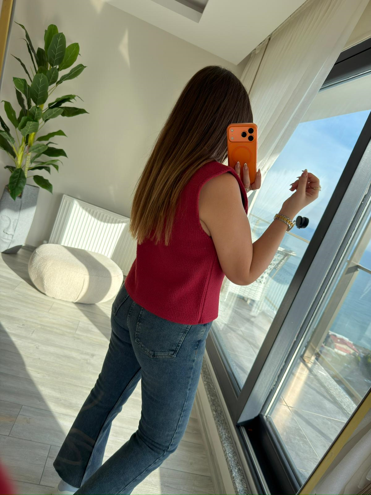 25432 Simli Yelek BORDO