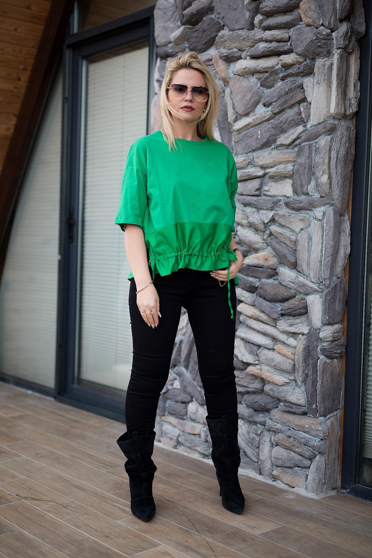 25742 Tasarım Bluz YEŞİL