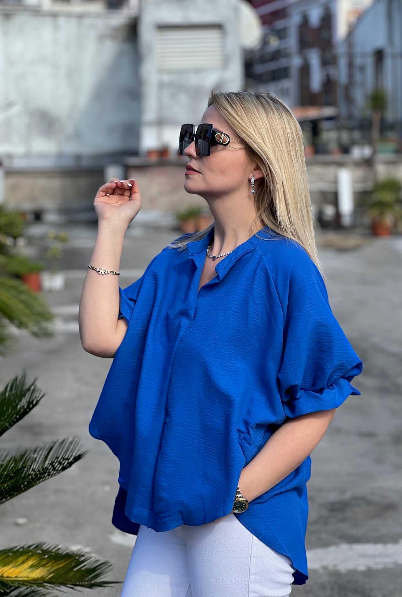 25755 Kolları Lastikli Bluz SAKS
