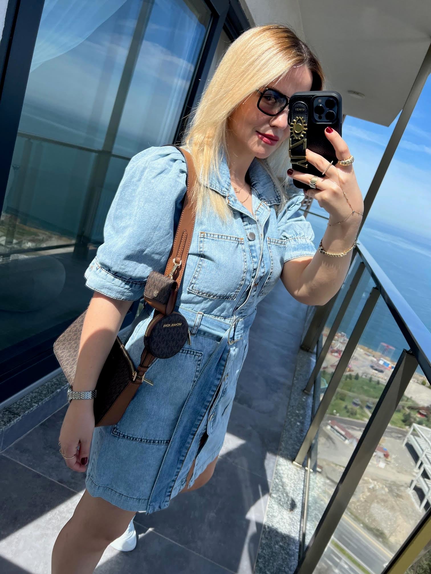 25804 Cepli Jean Elbise MAVİ