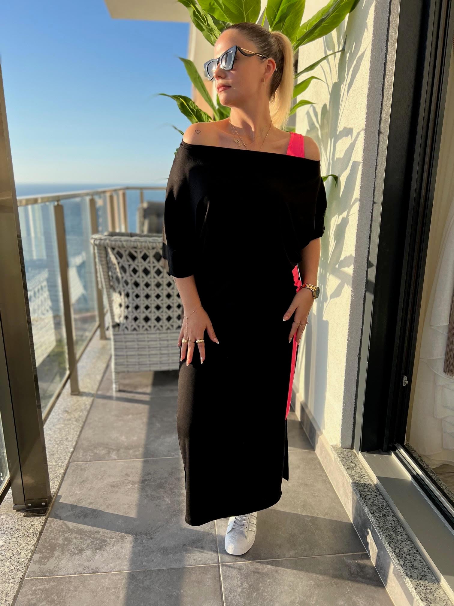 261028 Neon Detay Etekli Takım NEON PEMBE