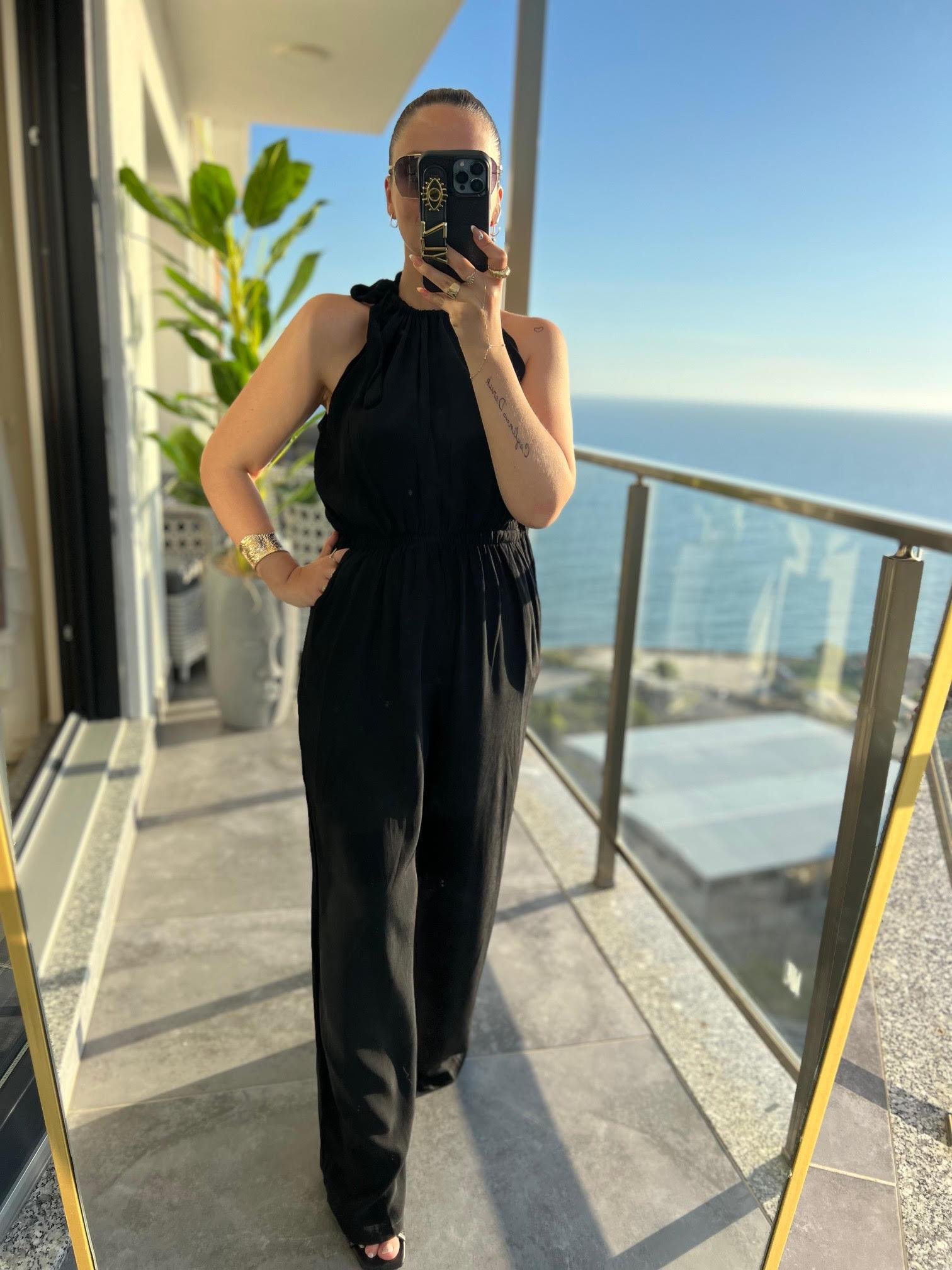 261046 Boyundan Bağlı Tulum SİYAH