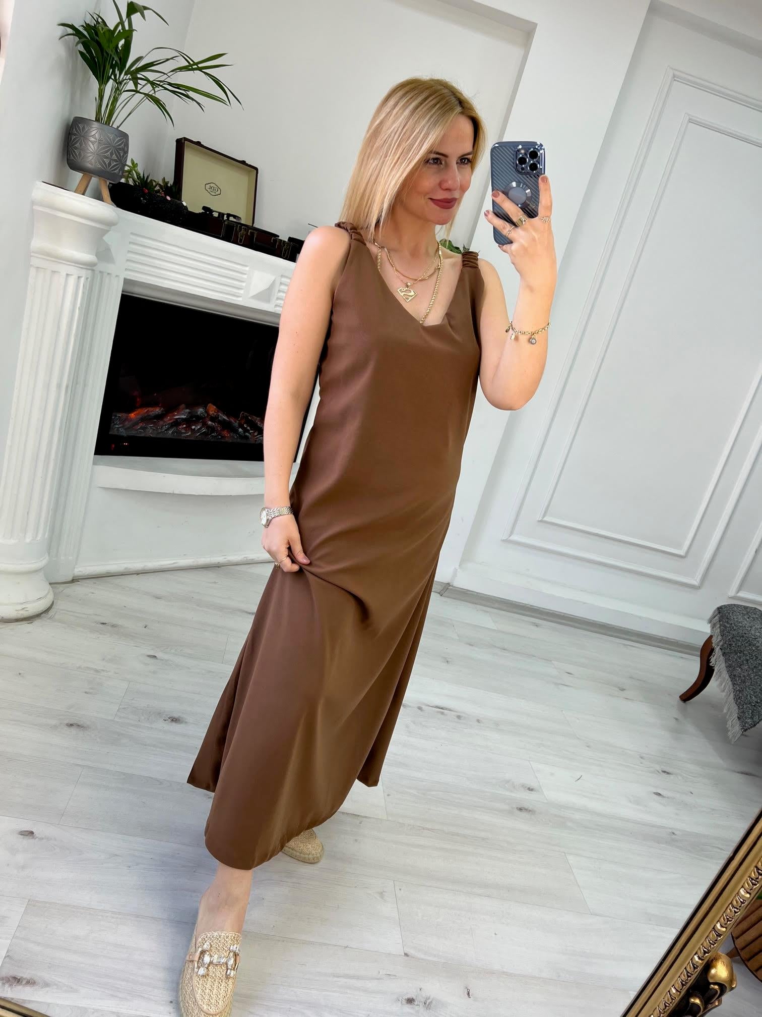 261058 Lastik Askı Elbise KAHVE
