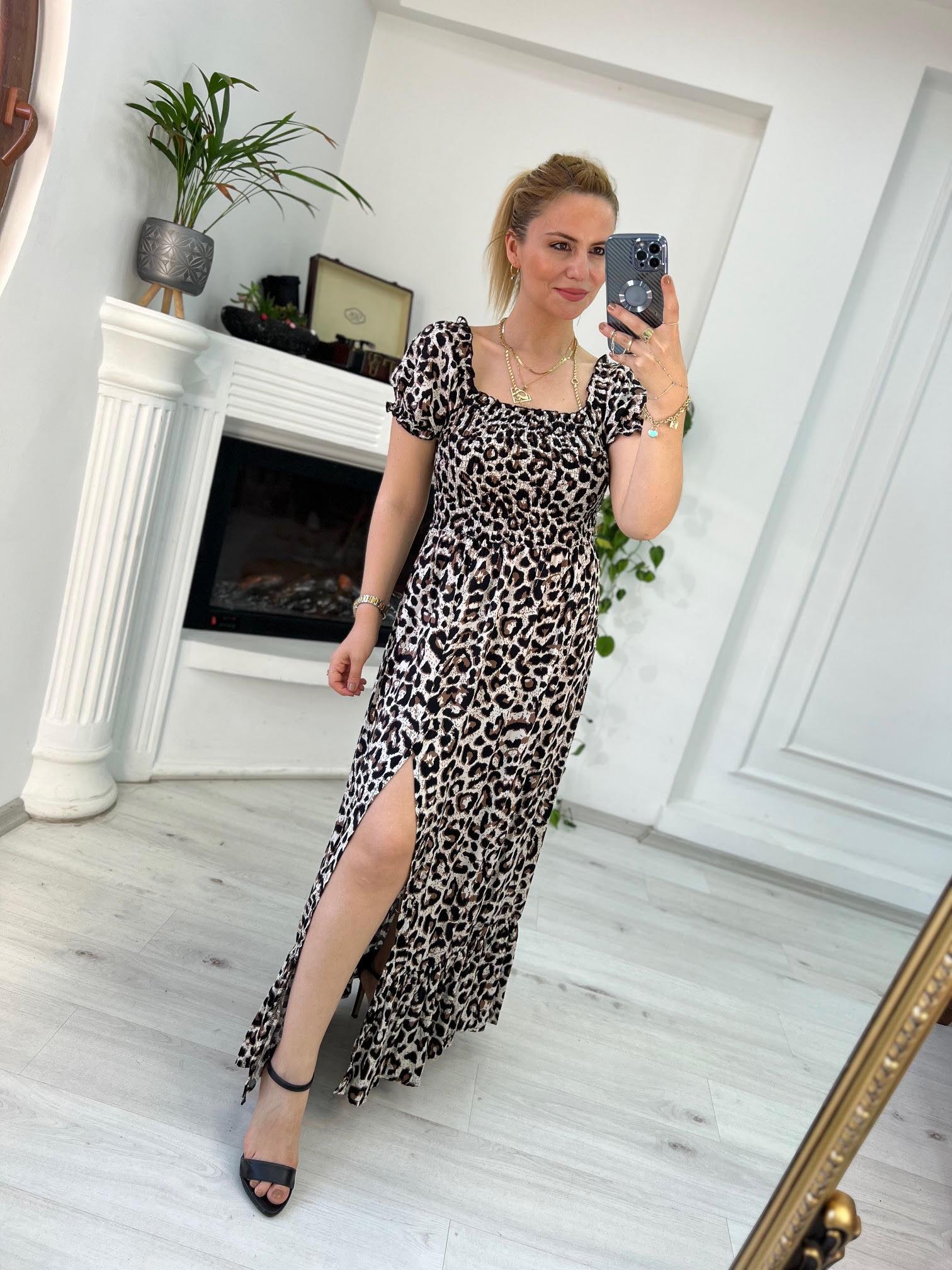 261089 Madonna Yaka Gipeli Elbise LEOPAR