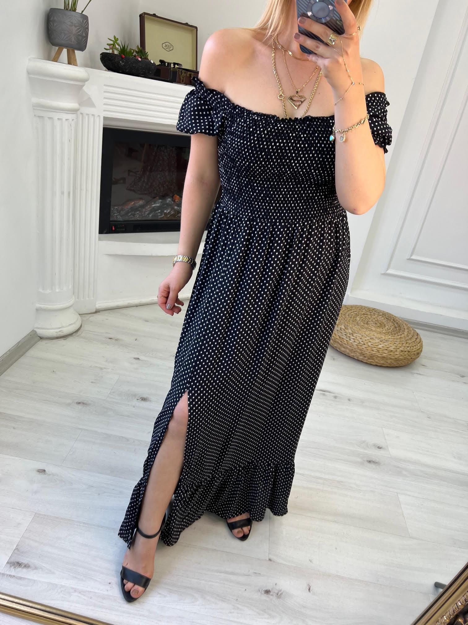 261089 Madonna Yaka Gipeli Elbise PUANTİYE