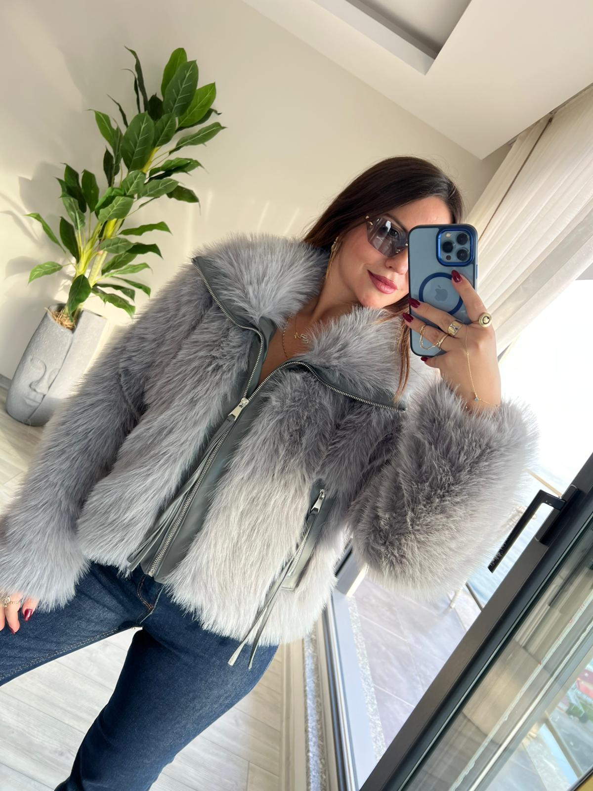 2709 Deri Garnili Lolita Mont GRİ