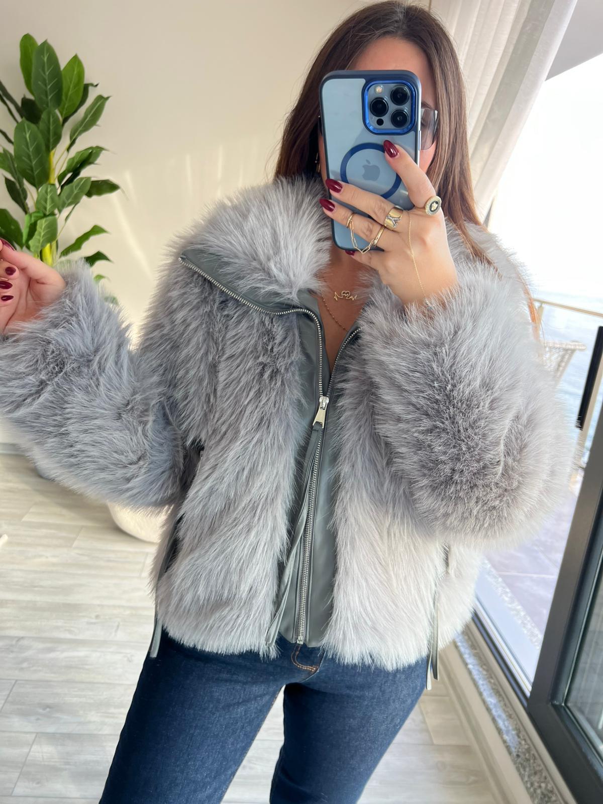 2709 Deri Garnili Lolita Mont GRİ