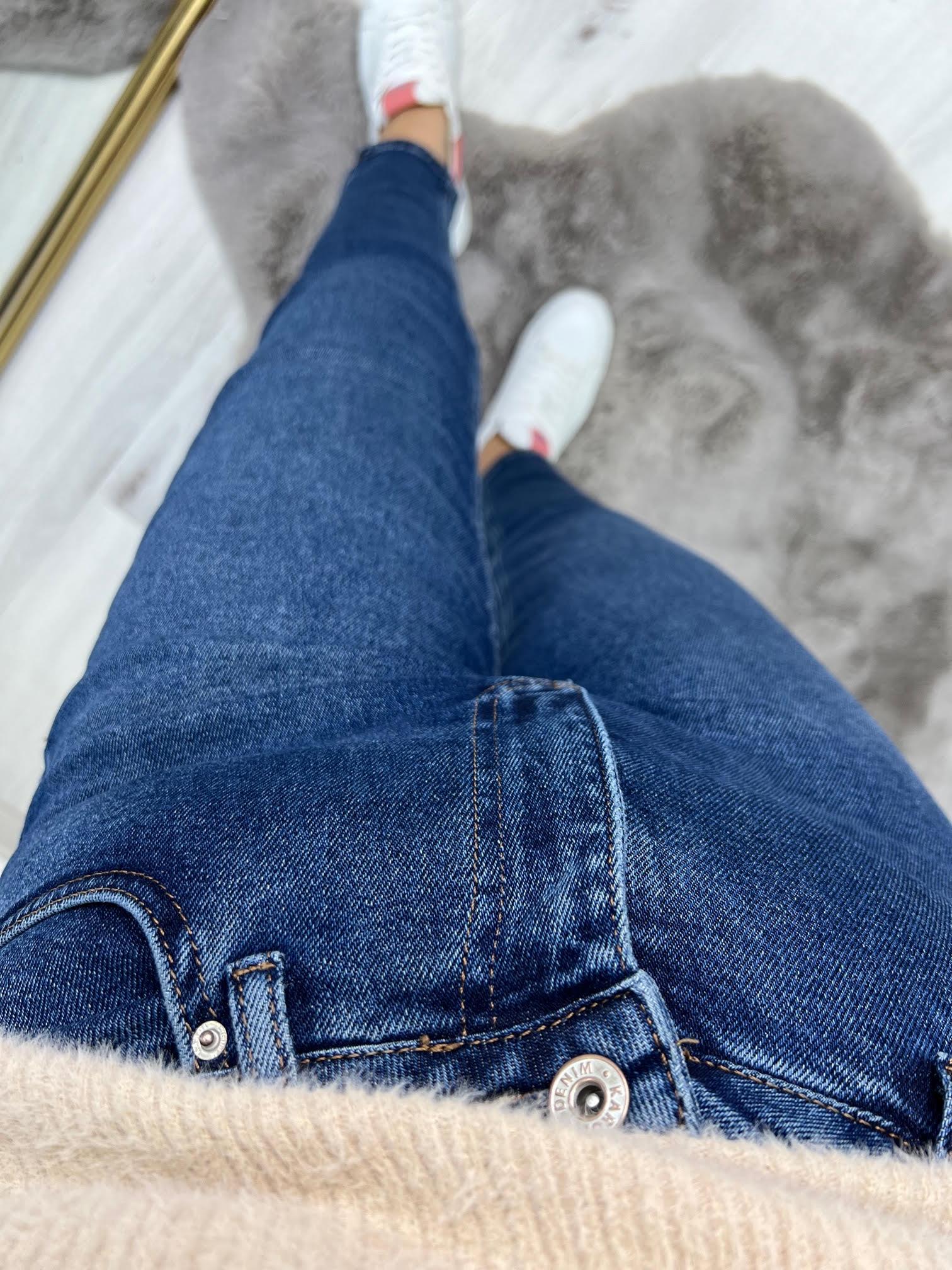 271 Paça Detaylı Mom Jean LACİVERT