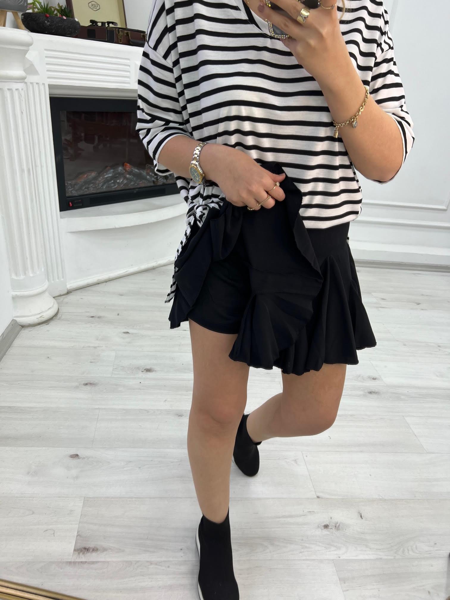 27501 Mini Volanlı Etek SİYAH