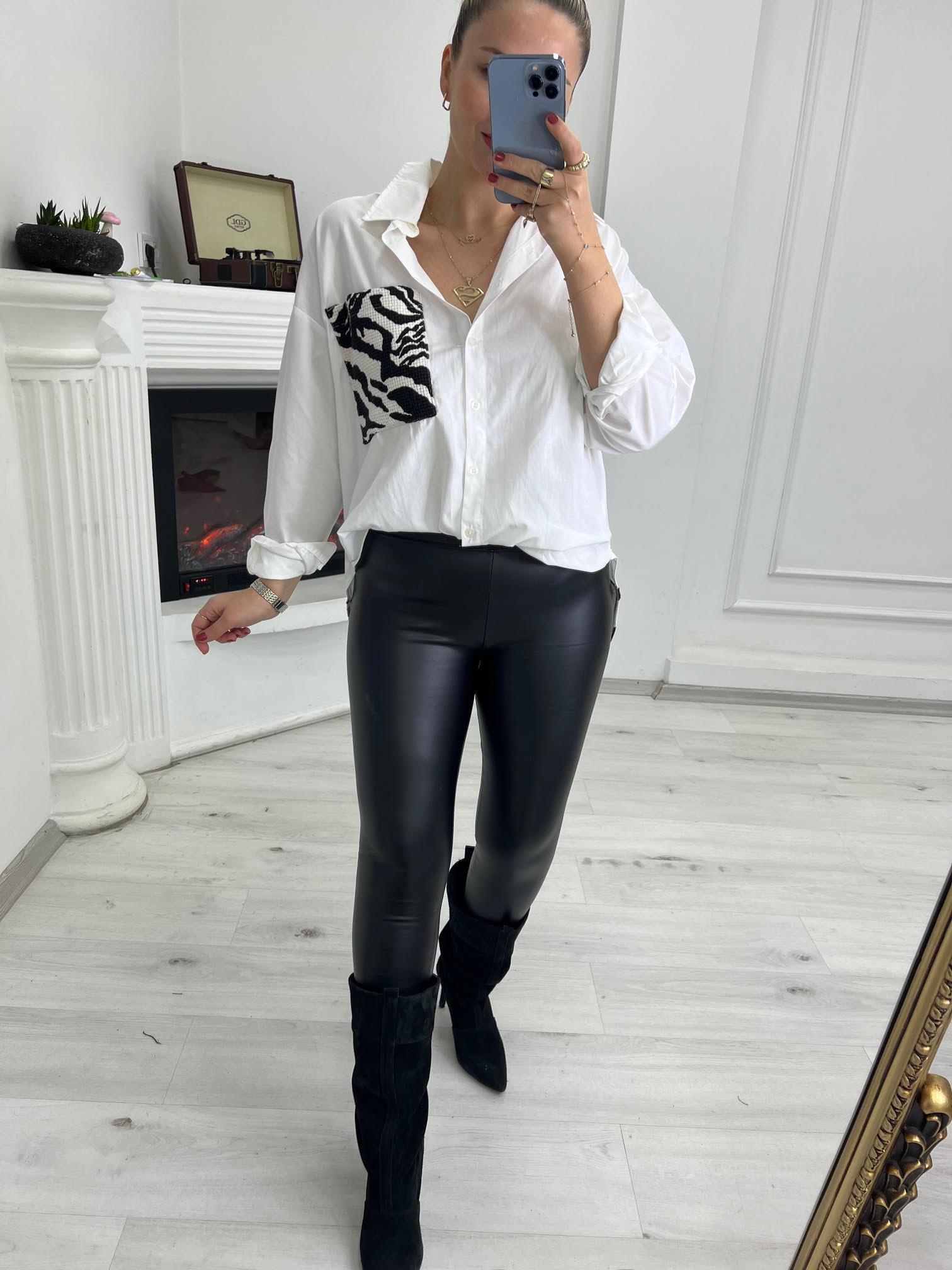 28225 Arka Detaylı Gömlek BEYAZ