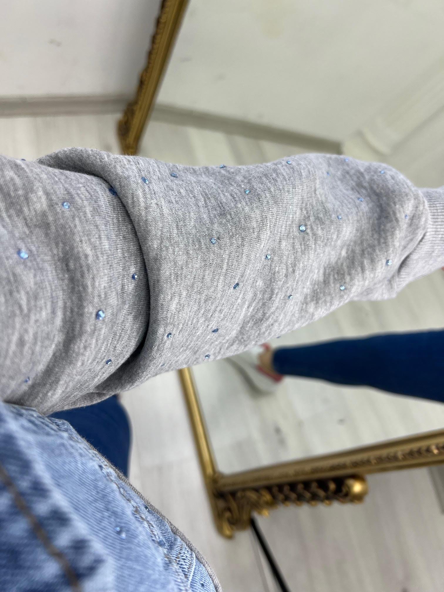 2824  Önü Jean Çizgili Sweat GRİ