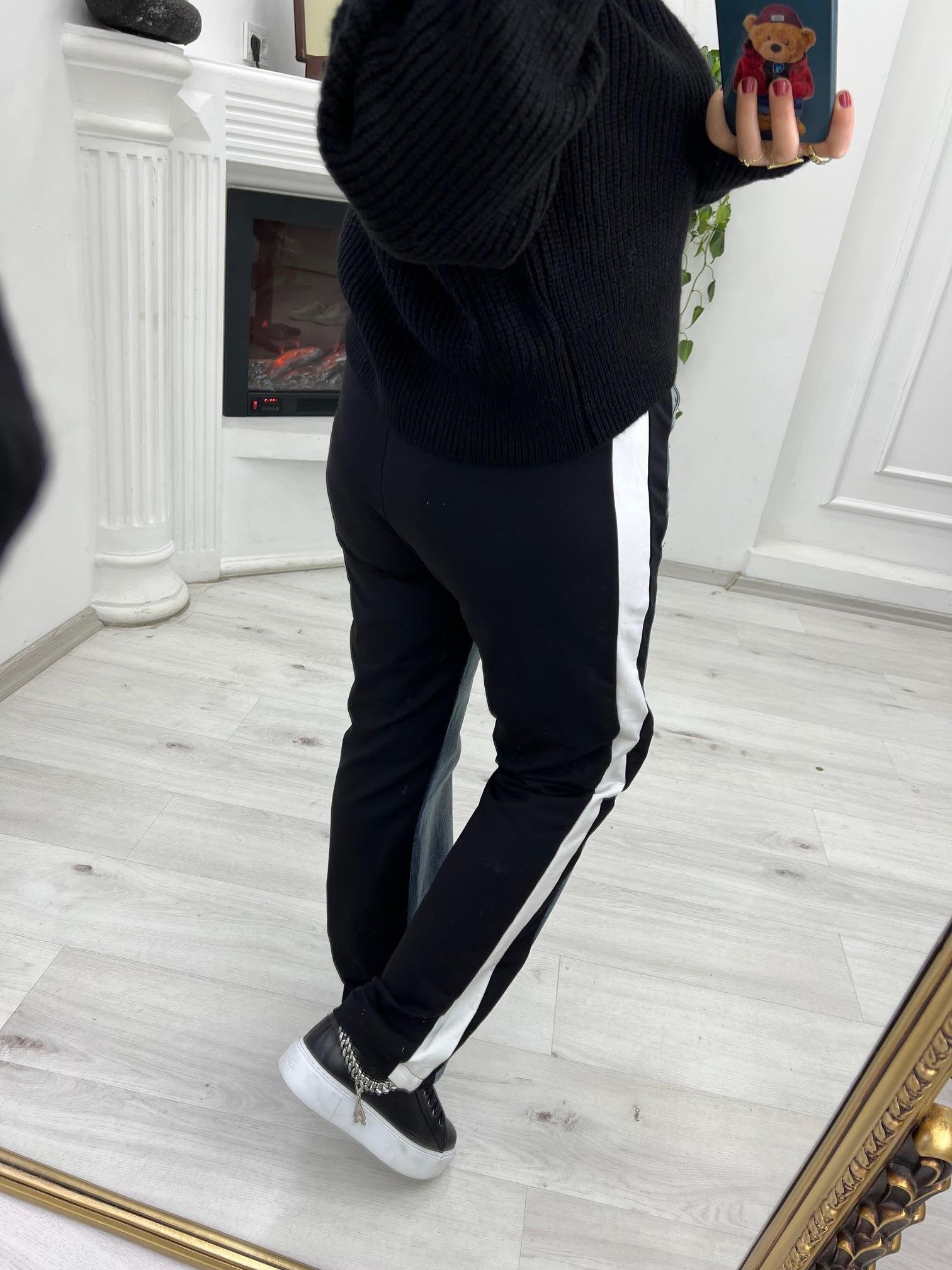 28241 Şeritli Jean Pantolon MAVİ
