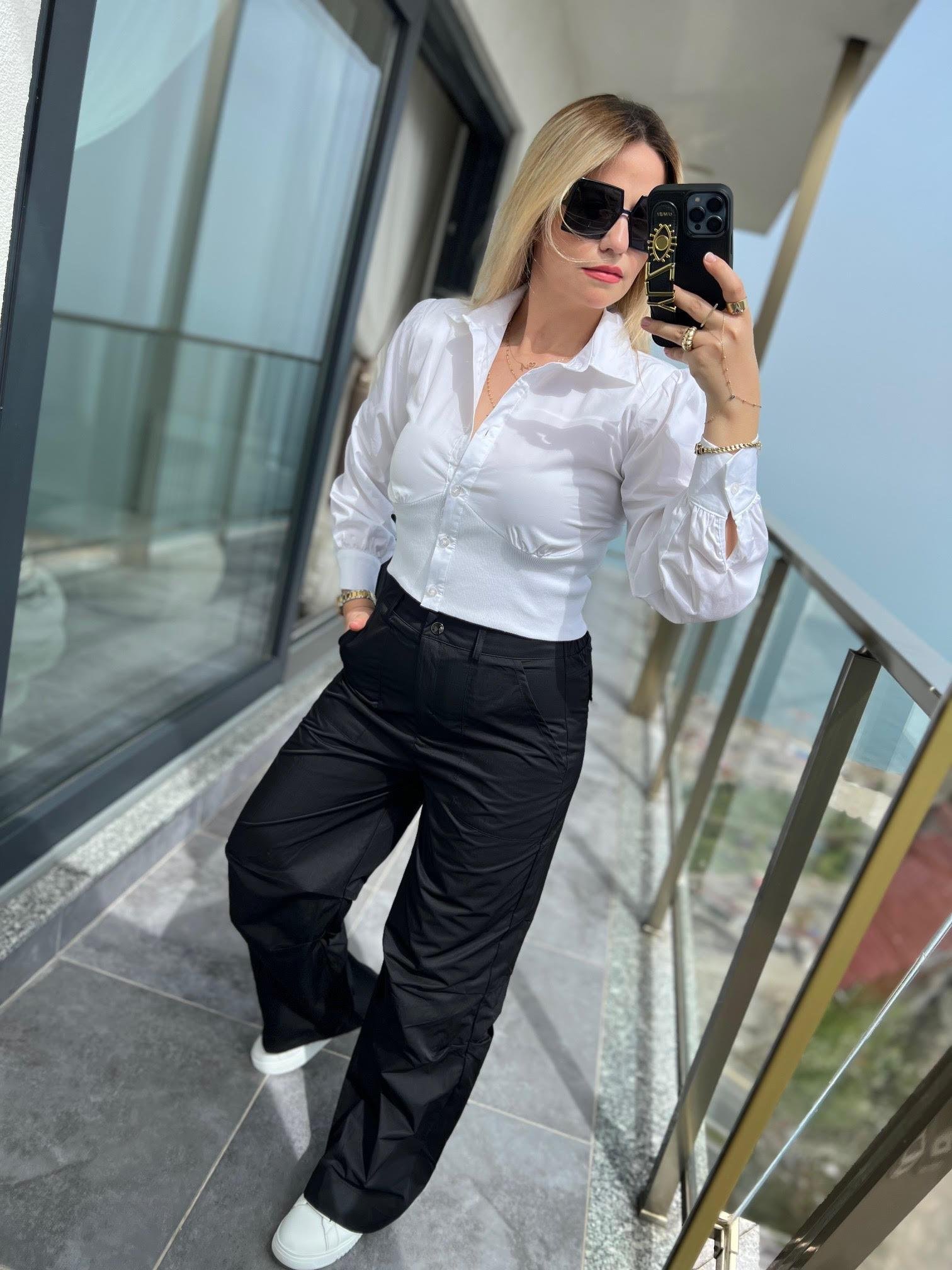 28408 Beli Triko Gömlek BEYAZ