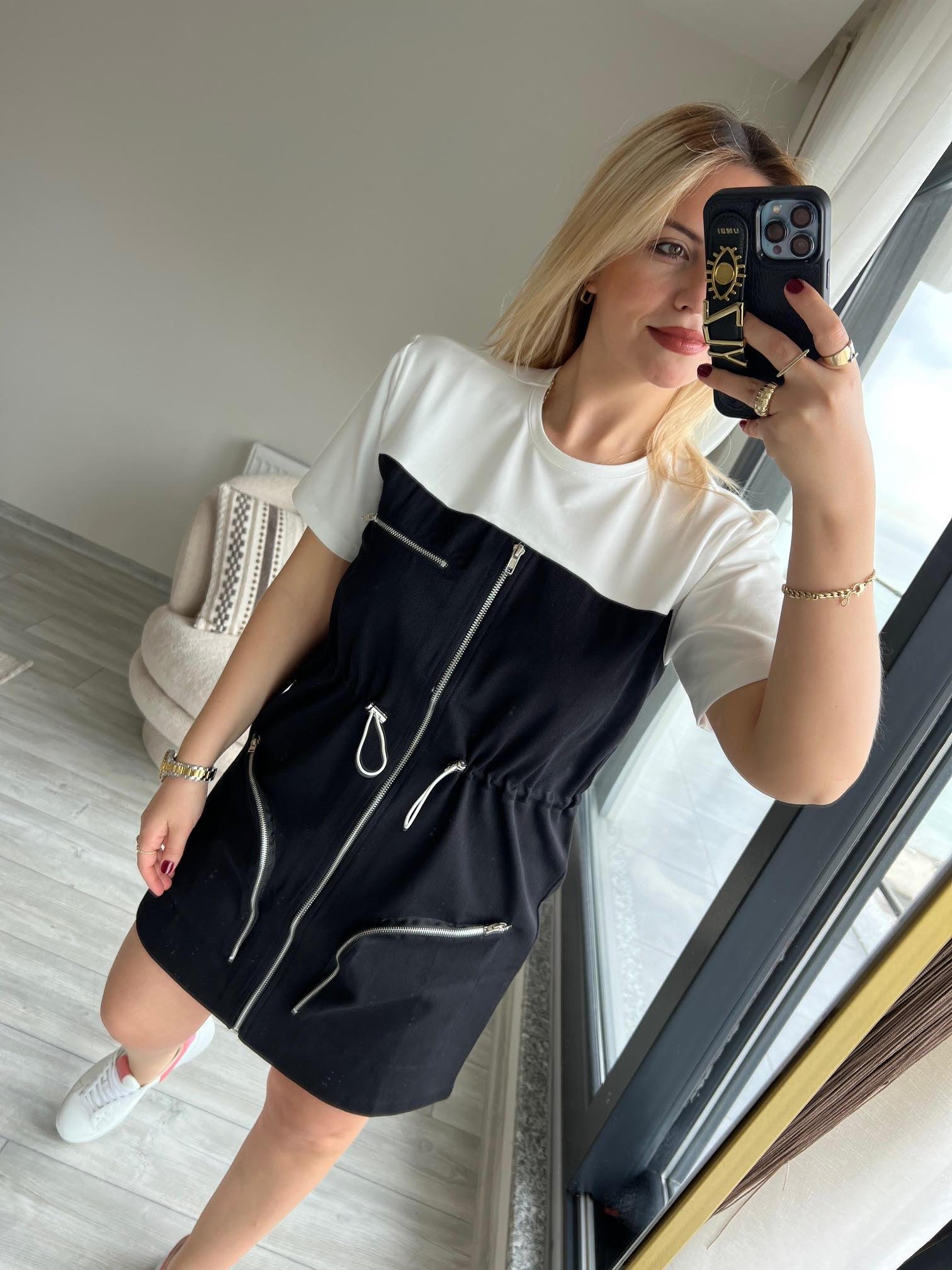 28543 Fermuarlı Elbise