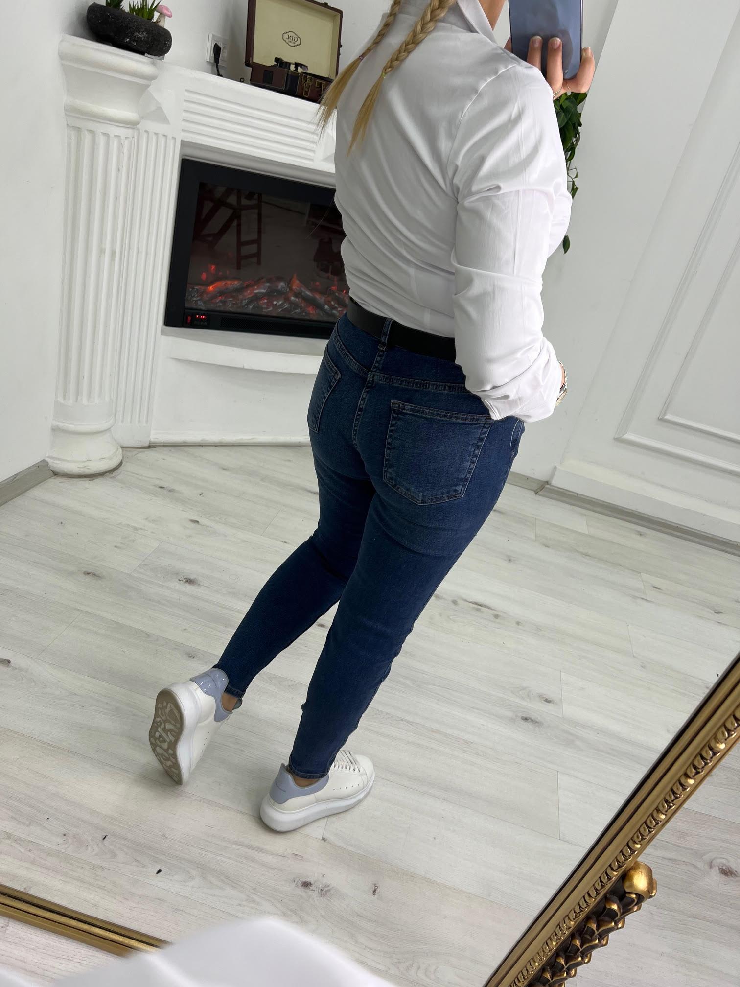 286 Lazer Zigzaglı Jean MAVİ