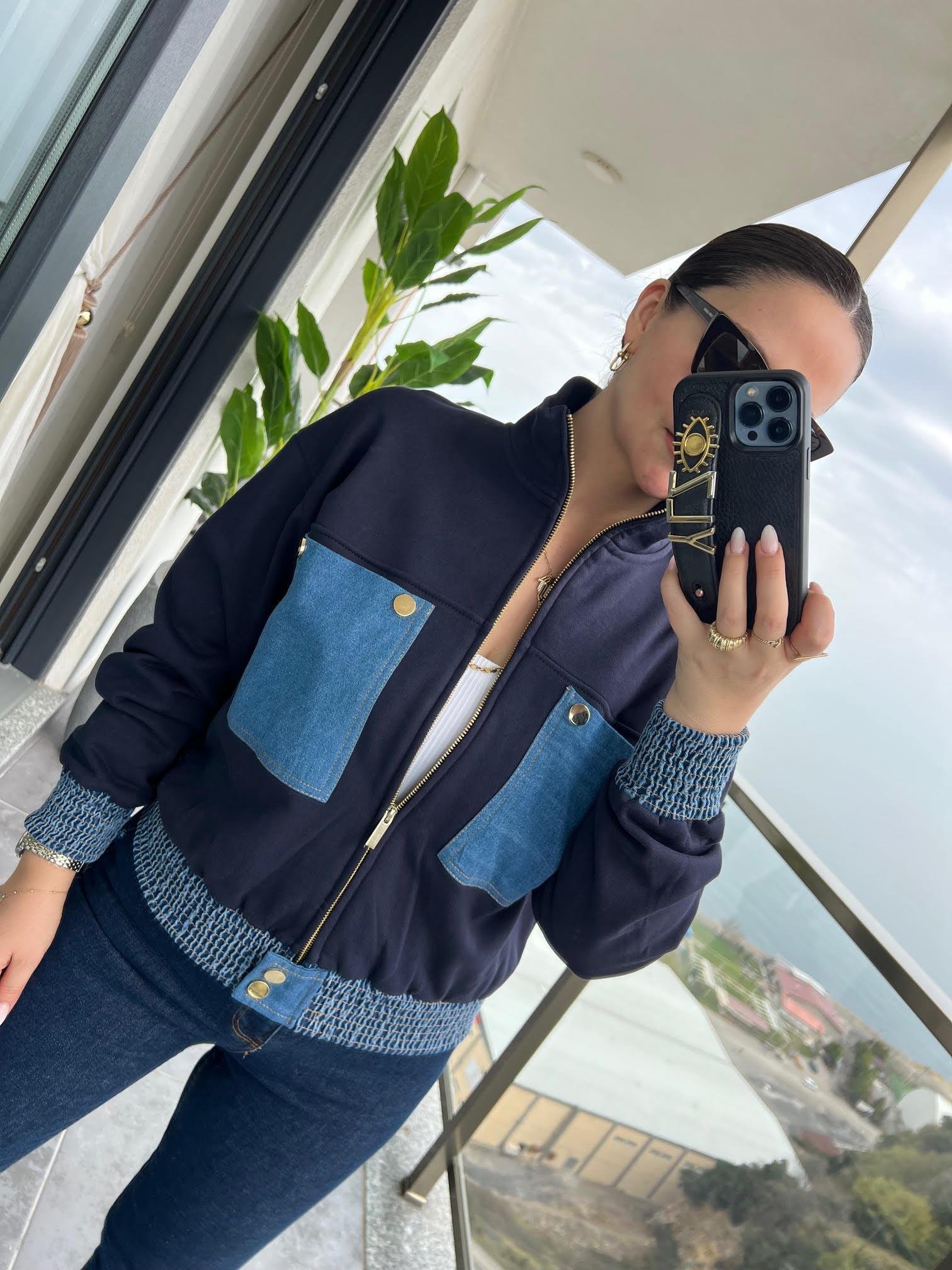 3002 Zipper Ceket LACİVERT