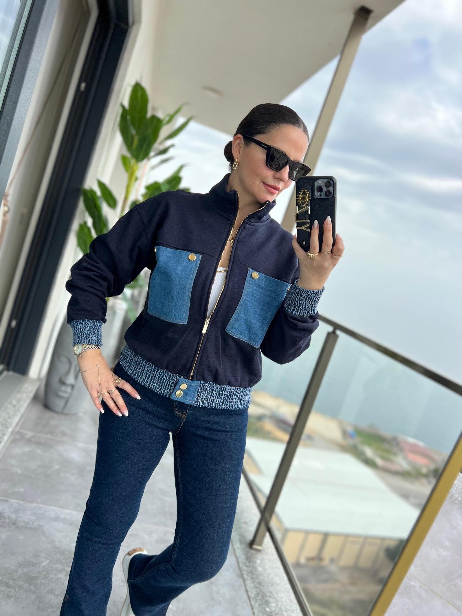 3002 Zipper Ceket LACİVERT