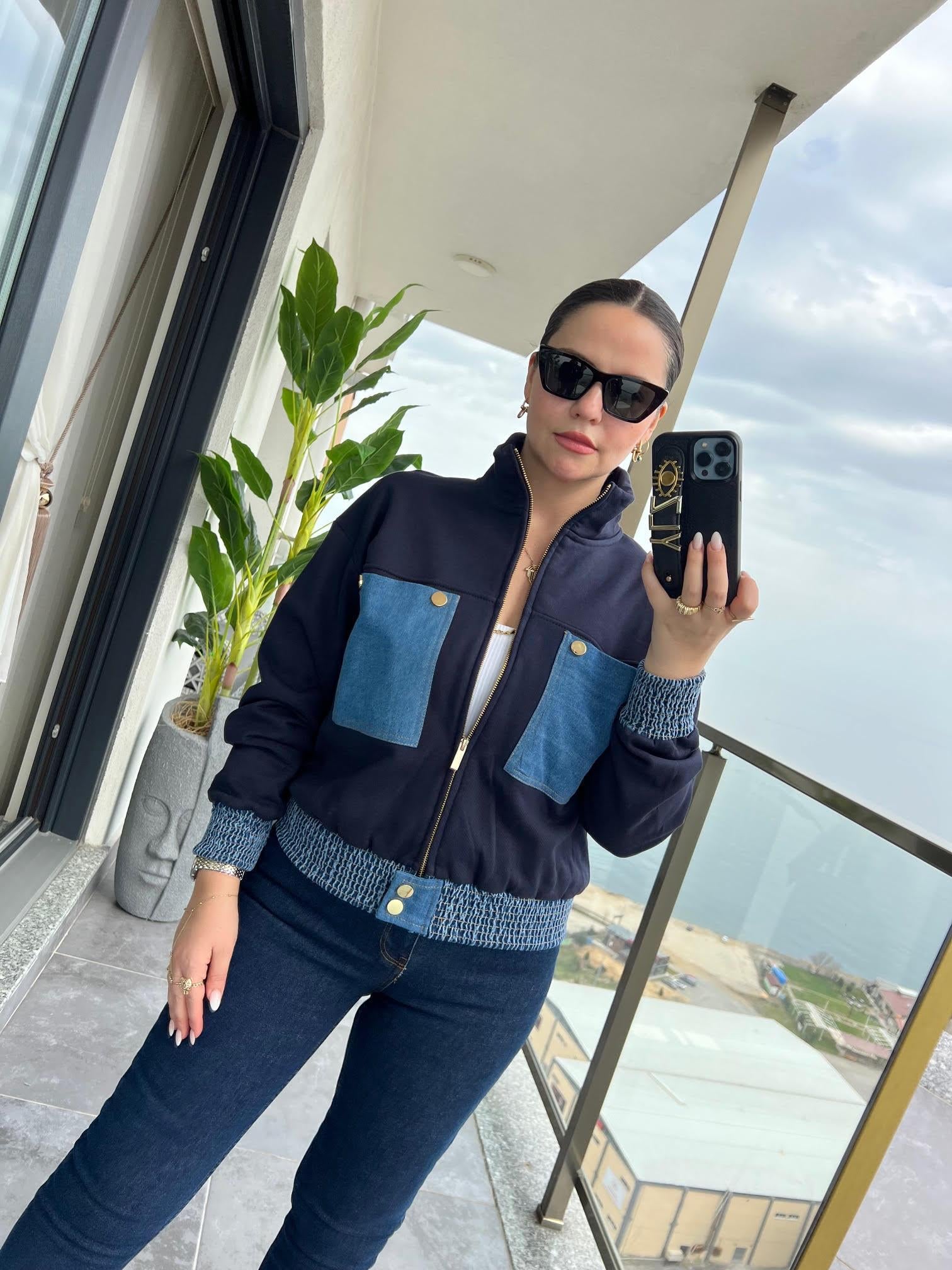 3002 Zipper Ceket LACİVERT